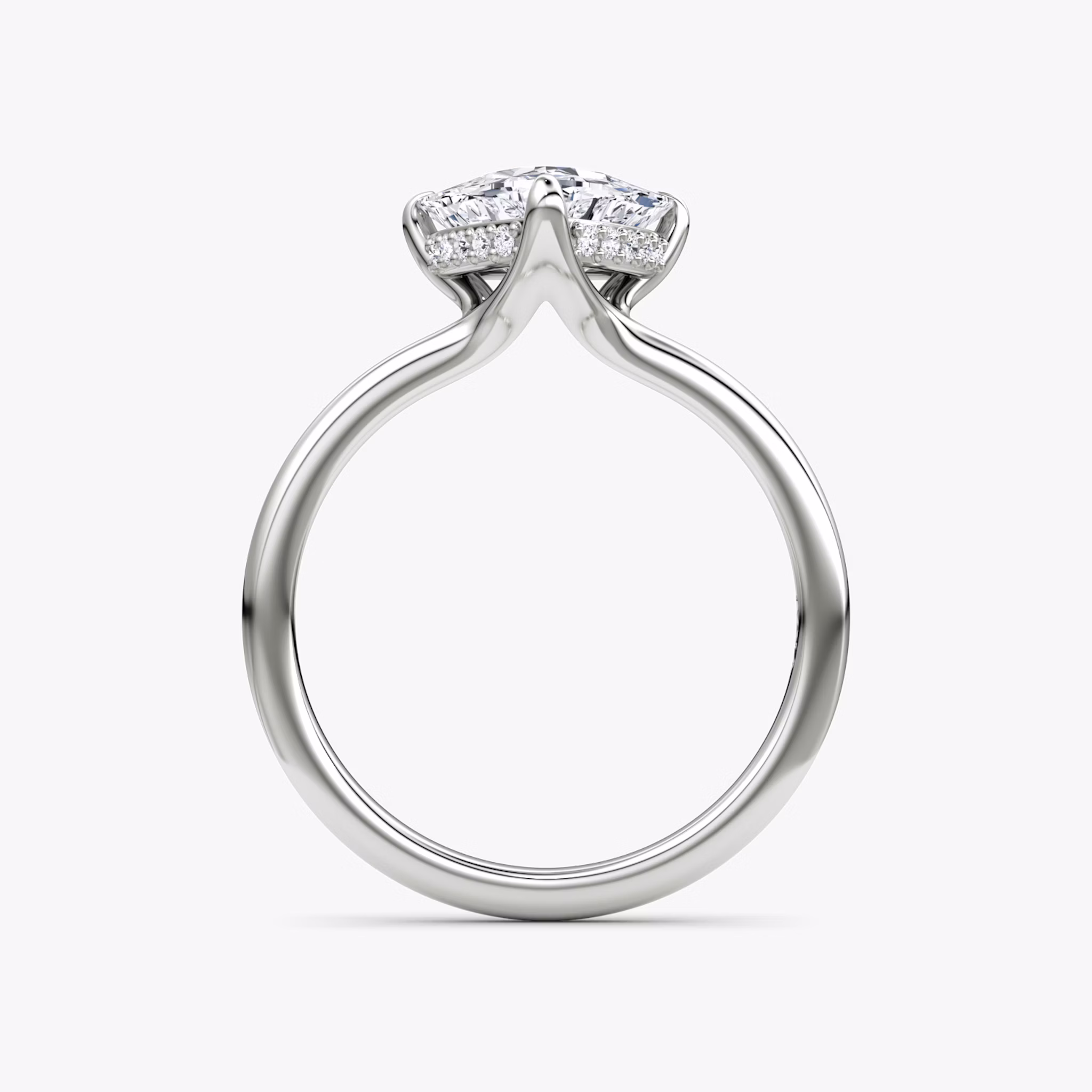 The Floating Solitaire | Trillion | Platinum | bandAccent: Plain | diamondOrientation: vertical | caratWeight: other