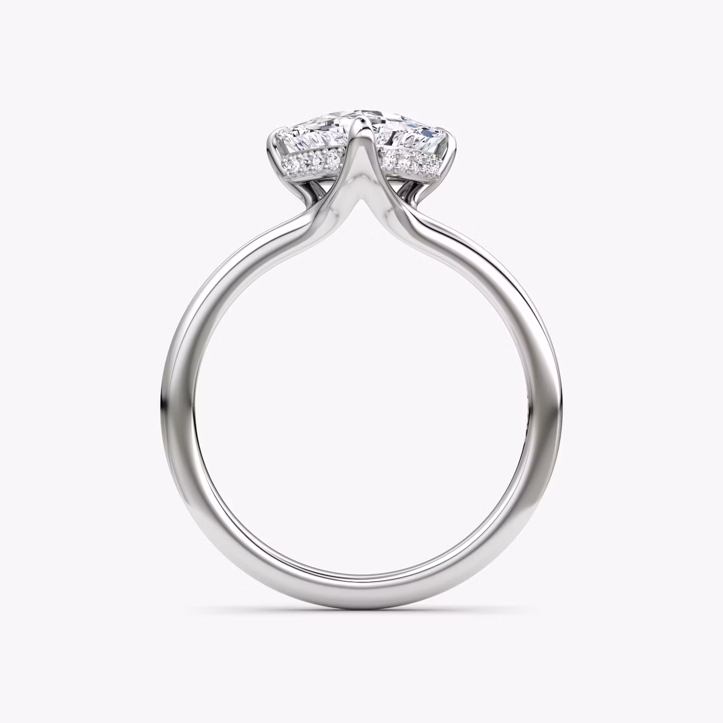 The Floating Solitaire | Trillion | 18k | White Gold | bandAccent: Plain | diamondOrientation: vertical | caratWeight: other