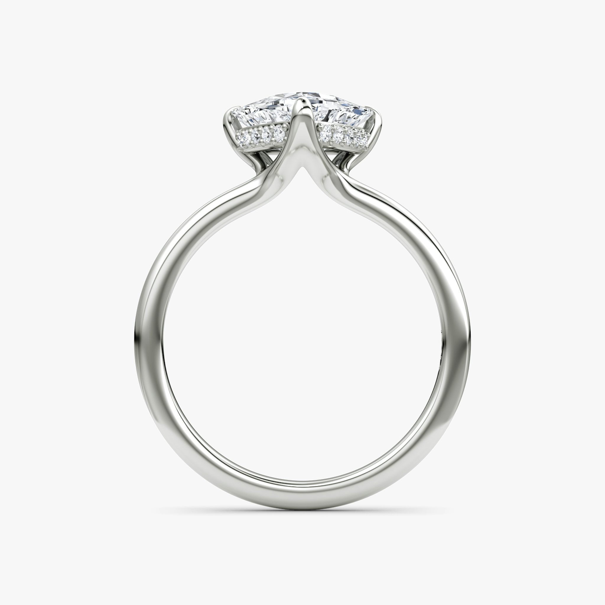 The Floating Solitaire | Trillion | Platinum | bandAccent: Plain | diamondOrientation: vertical | caratWeight: other