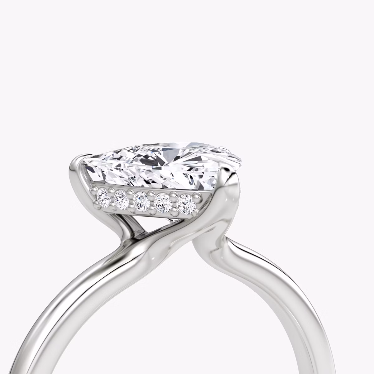 The Floating Solitaire | Trillion | 18k | White Gold | bandAccent: Plain | diamondOrientation: vertical | caratWeight: other
