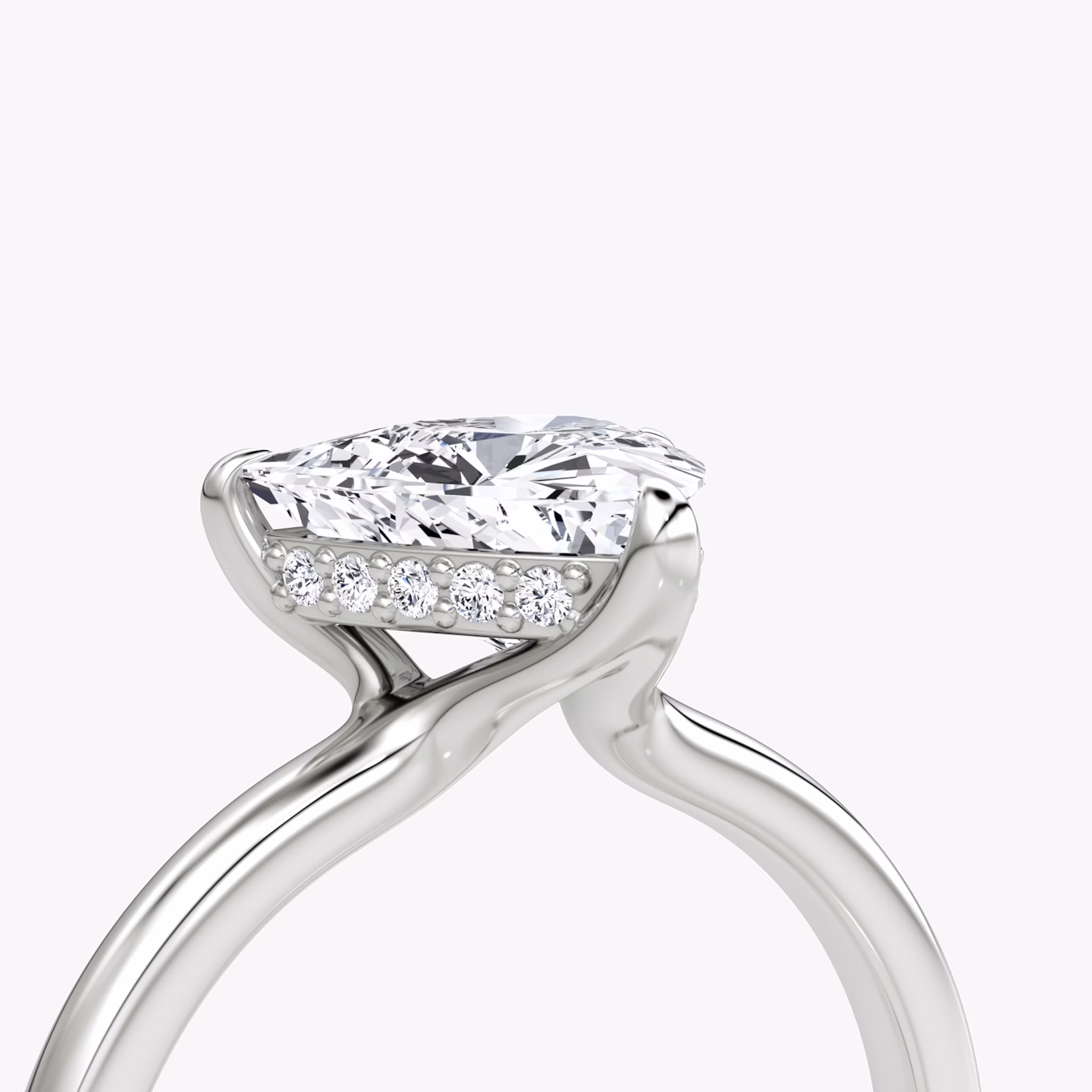 The Floating Solitaire | Trillion | Platinum | bandAccent: Plain | diamondOrientation: vertical | caratWeight: other