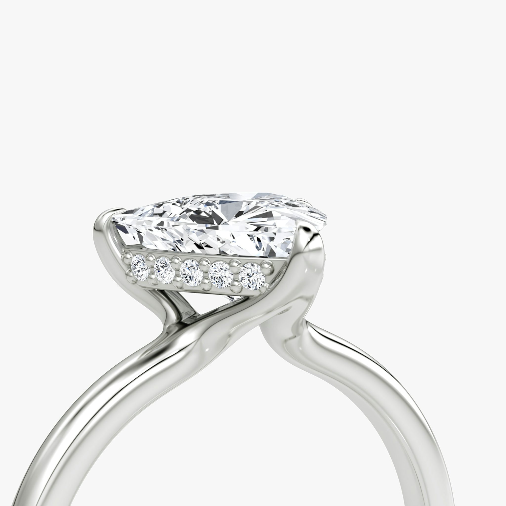 The Floating Solitaire | Trillion | Platinum | bandAccent: Plain | diamondOrientation: vertical | caratWeight: other