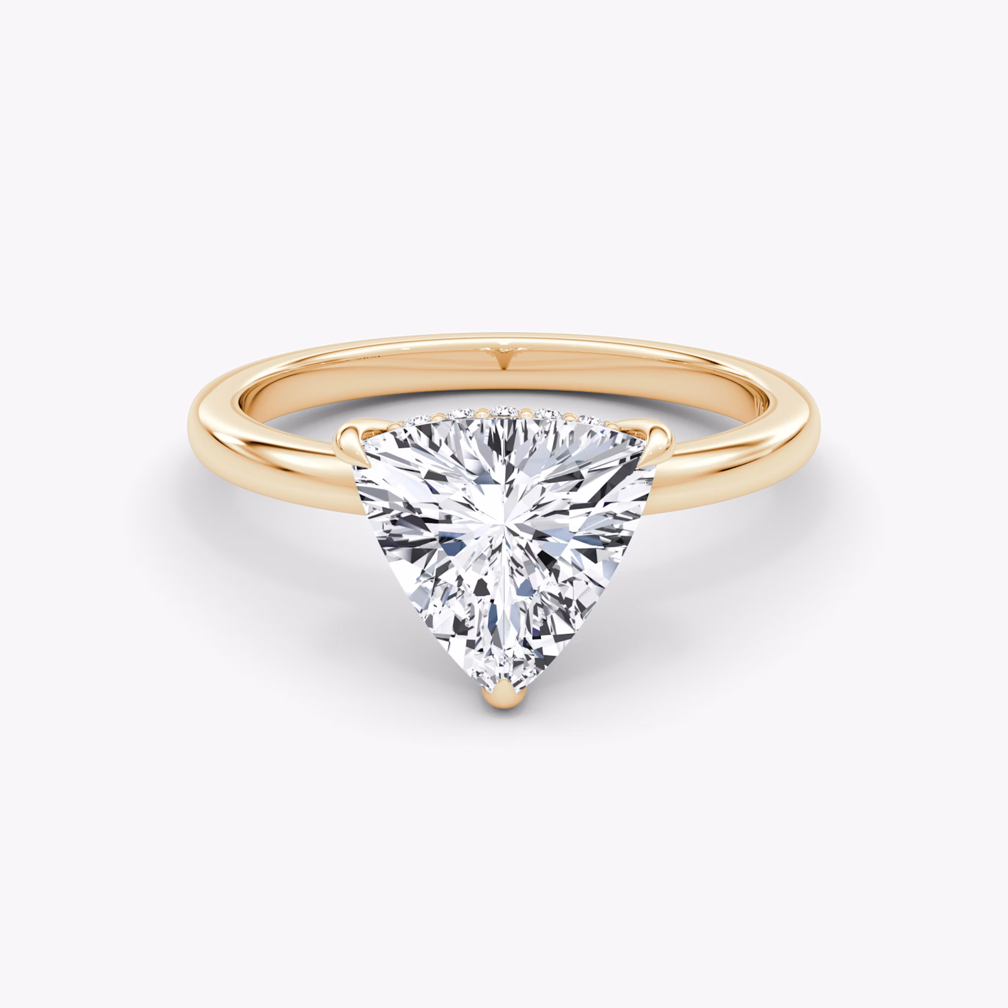 The Floating Solitaire | Trillion | 14k | Rose Gold | bandAccent: Plain | diamondOrientation: vertical | caratWeight: other