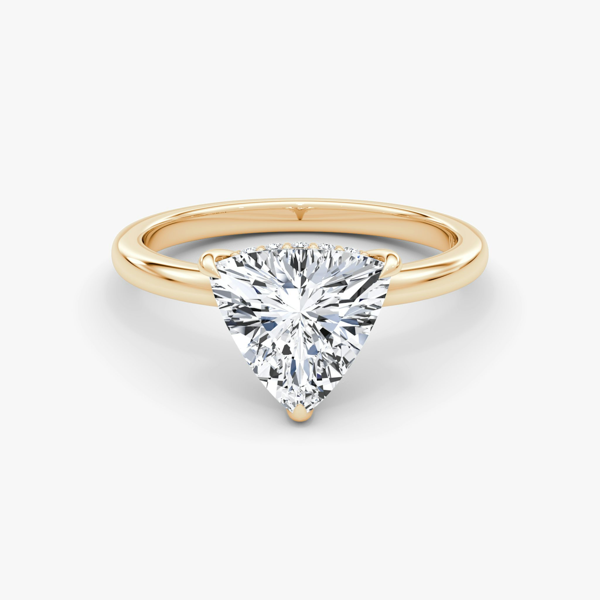 The Floating Solitaire | Trillion | 14k | Rose Gold | bandAccent: Plain | diamondOrientation: vertical | caratWeight: other