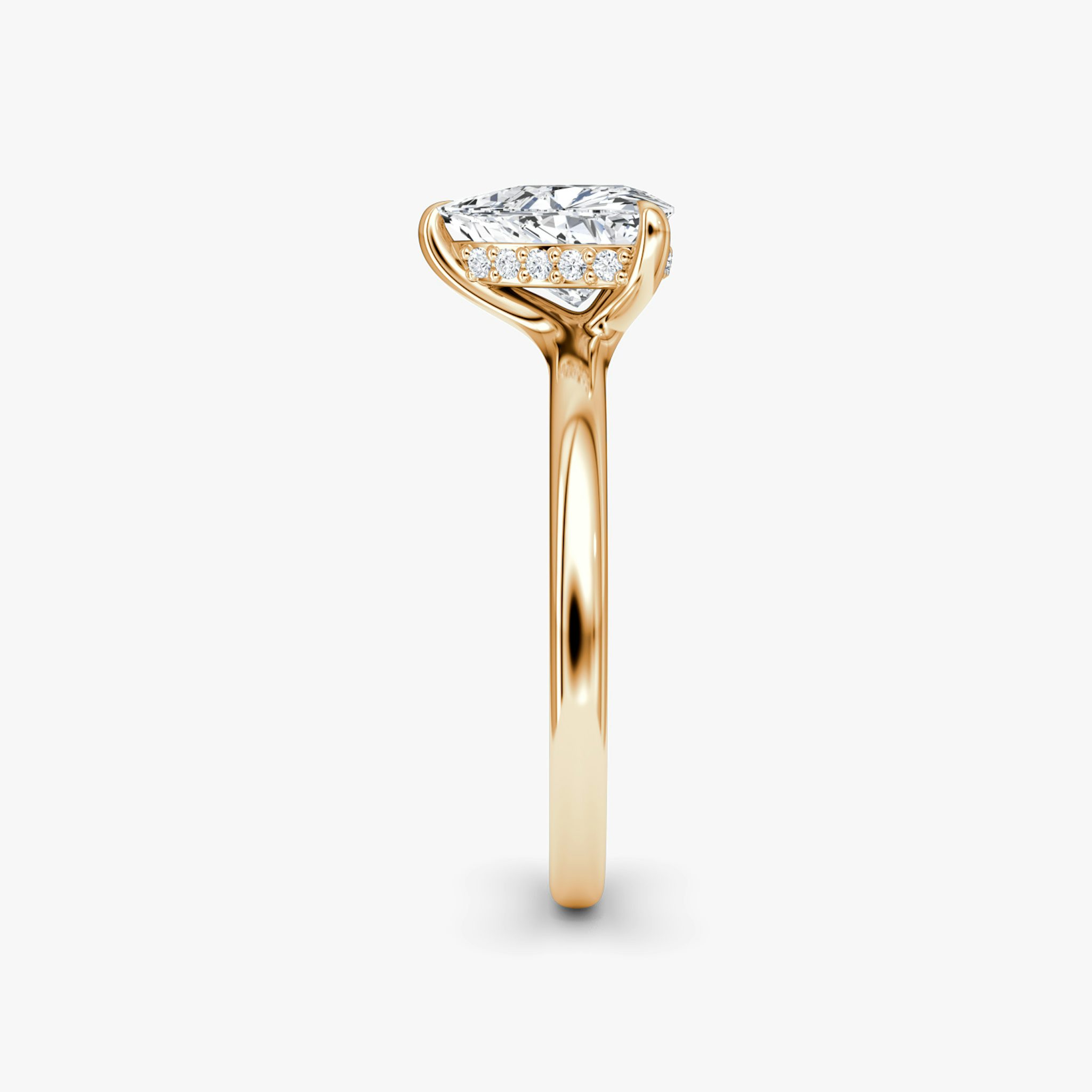The Floating Solitaire | Trillion | 14k | Rose Gold | bandAccent: Plain | diamondOrientation: vertical | caratWeight: other