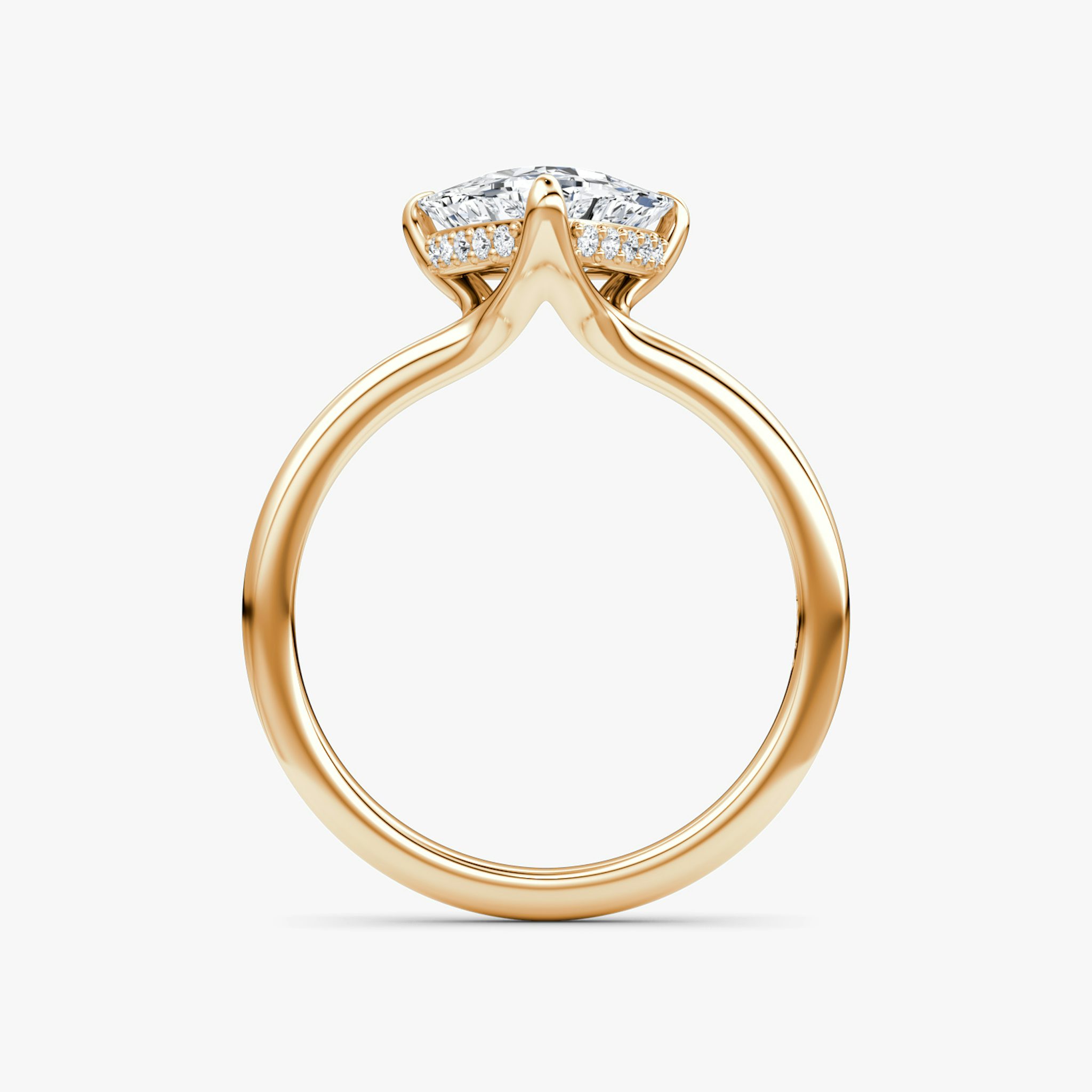 The Floating Solitaire | Trillion | 14k | Rose Gold | bandAccent: Plain | diamondOrientation: vertical | caratWeight: other