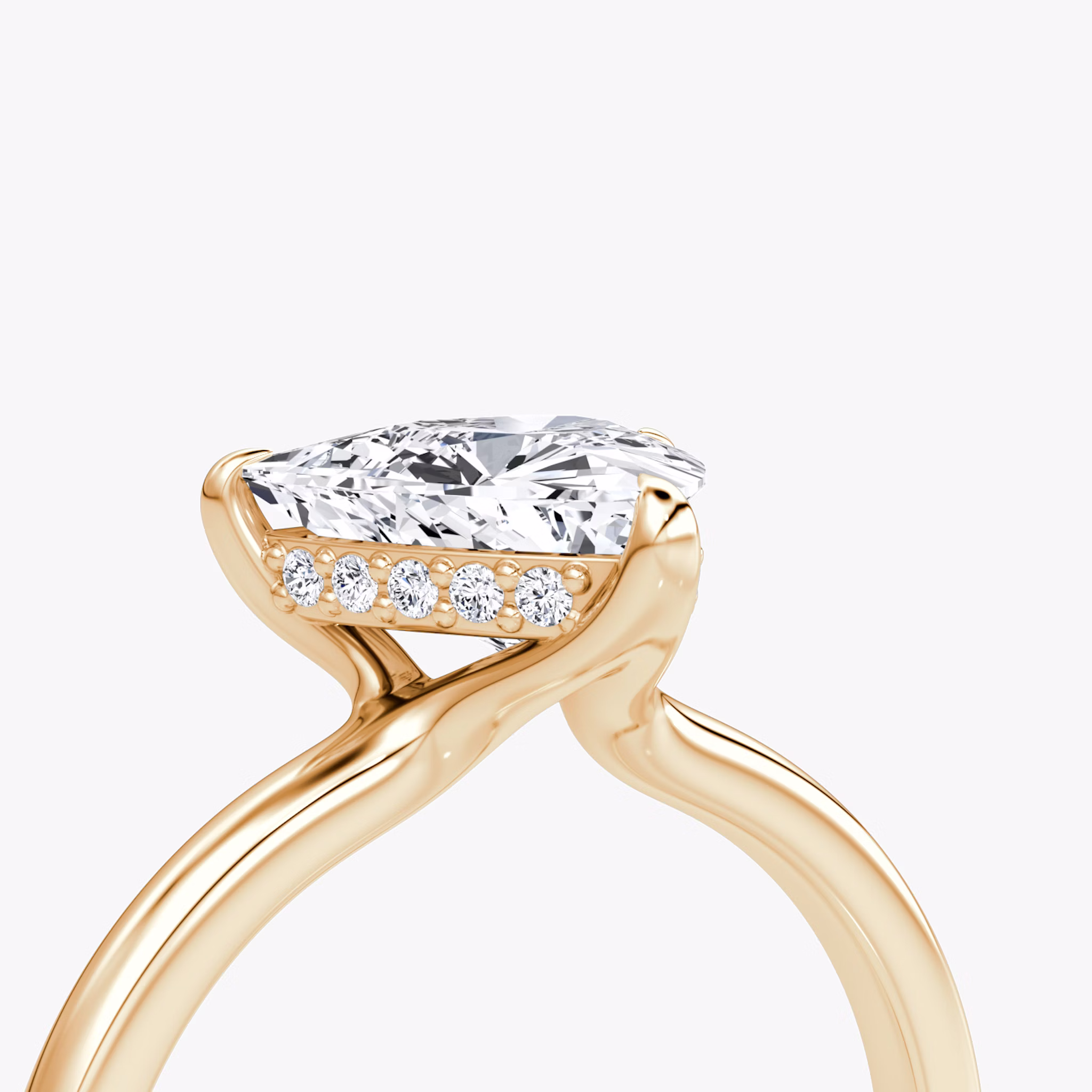 The Floating Solitaire | Trillion | 14k | Rose Gold | bandAccent: Plain | diamondOrientation: vertical | caratWeight: other