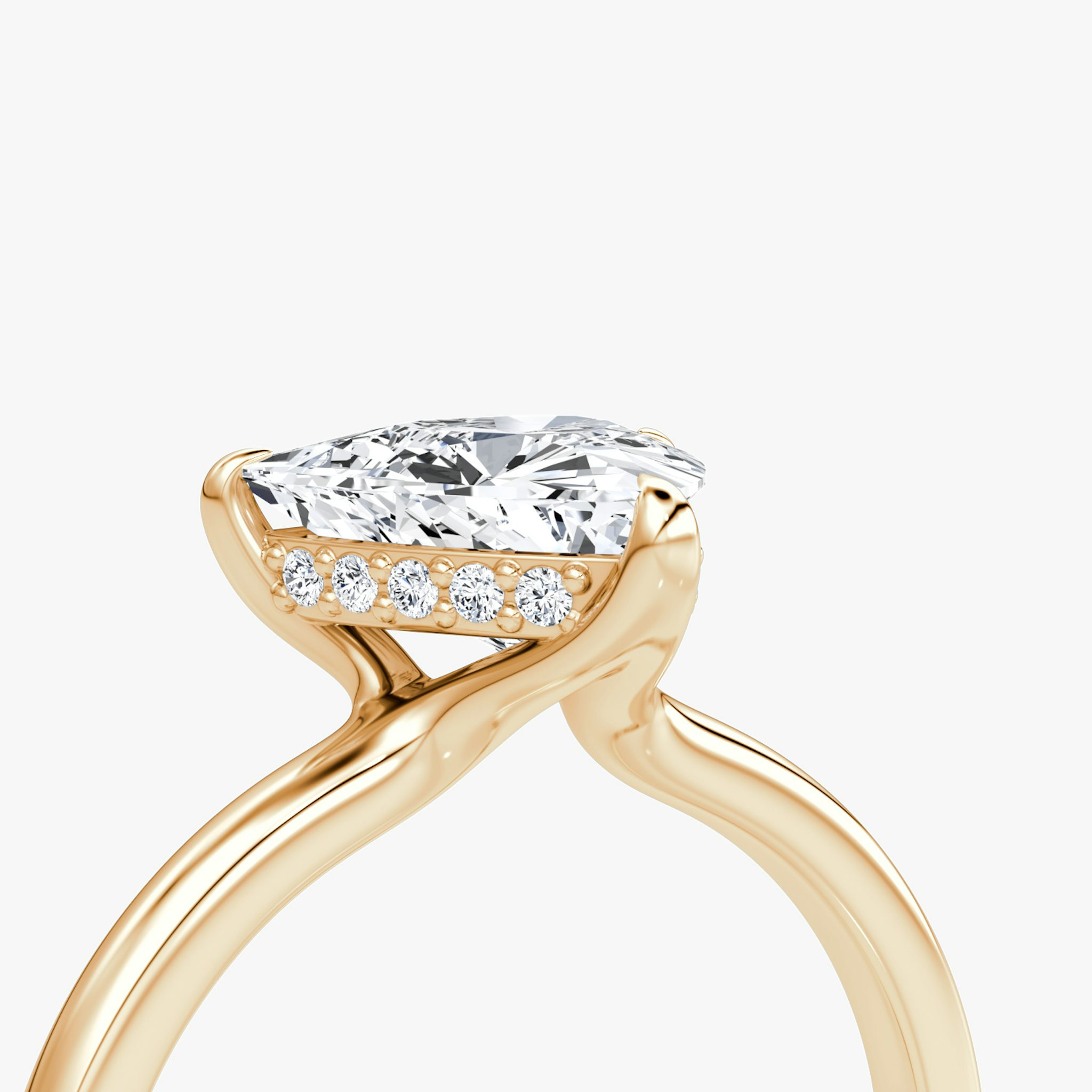 The Floating Solitaire | Trillion | 14k | Rose Gold | bandAccent: Plain | diamondOrientation: vertical | caratWeight: other