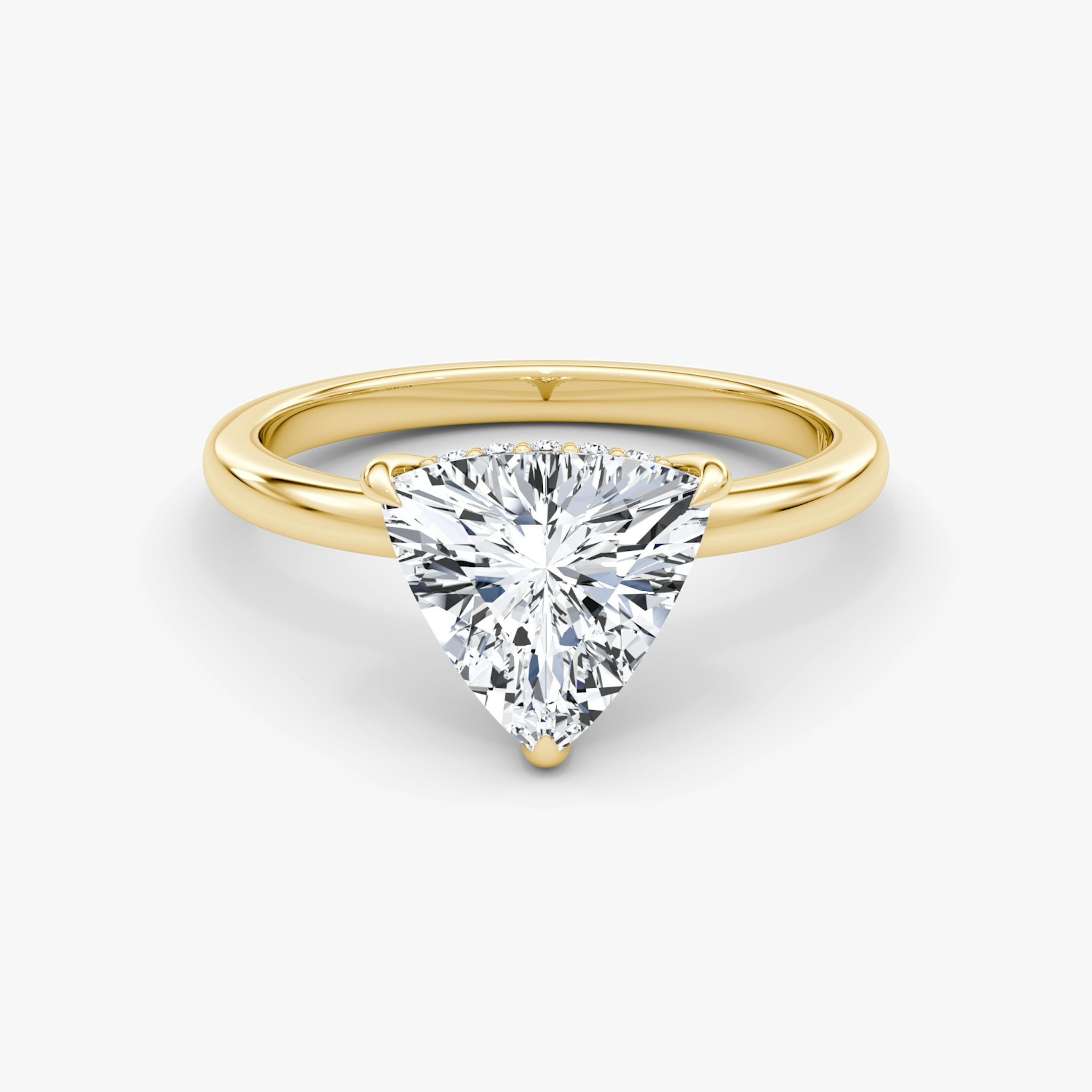 The Floating Solitaire | Trillion | 18k | Yellow Gold | bandAccent: Plain | diamondOrientation: vertical | caratWeight: other