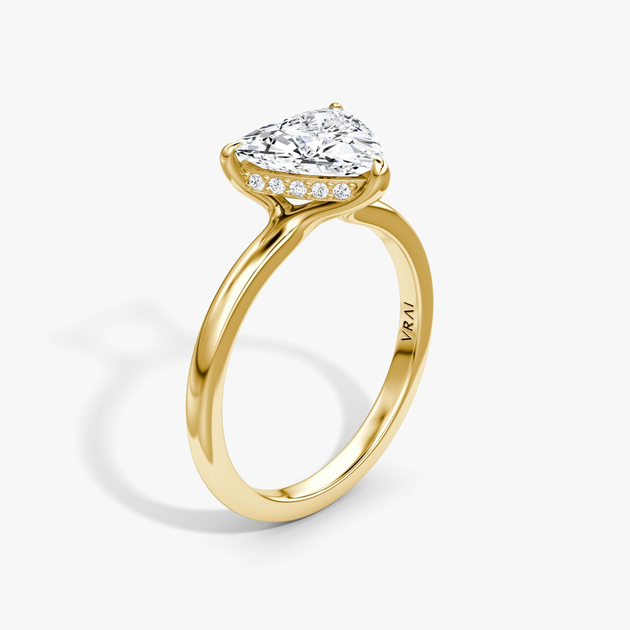 The Floating Solitaire | Trillion | 18k | Yellow Gold | bandAccent: Plain | diamondOrientation: vertical | caratWeight: other