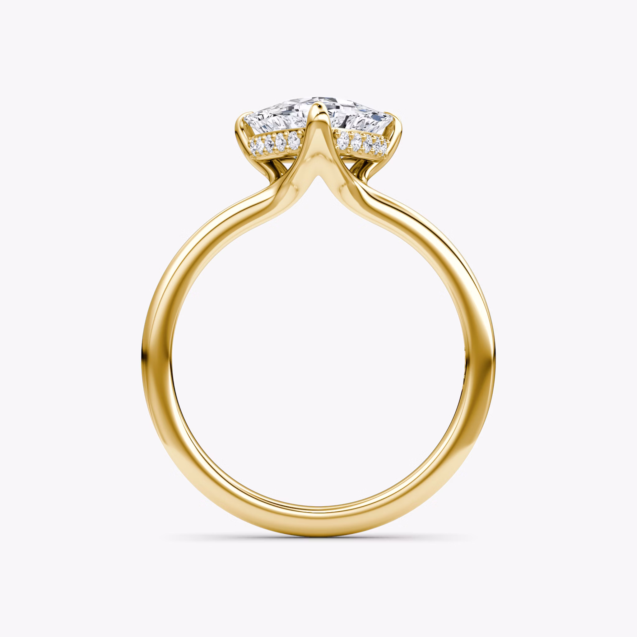The Floating Solitaire | Trillion | 18k | Yellow Gold | bandAccent: Plain | diamondOrientation: vertical | caratWeight: other