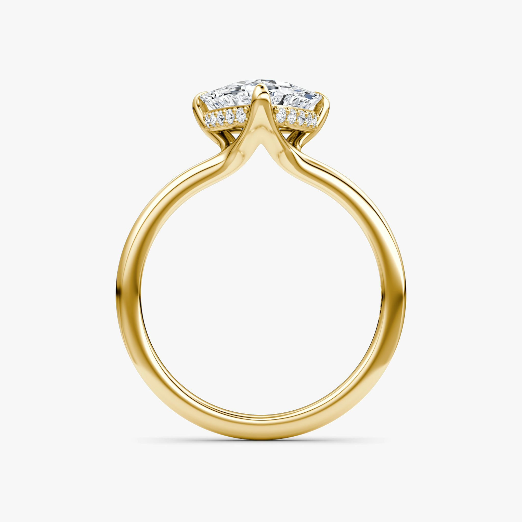 The Floating Solitaire | Trillion | 18k | Yellow Gold | bandAccent: Plain | diamondOrientation: vertical | caratWeight: other