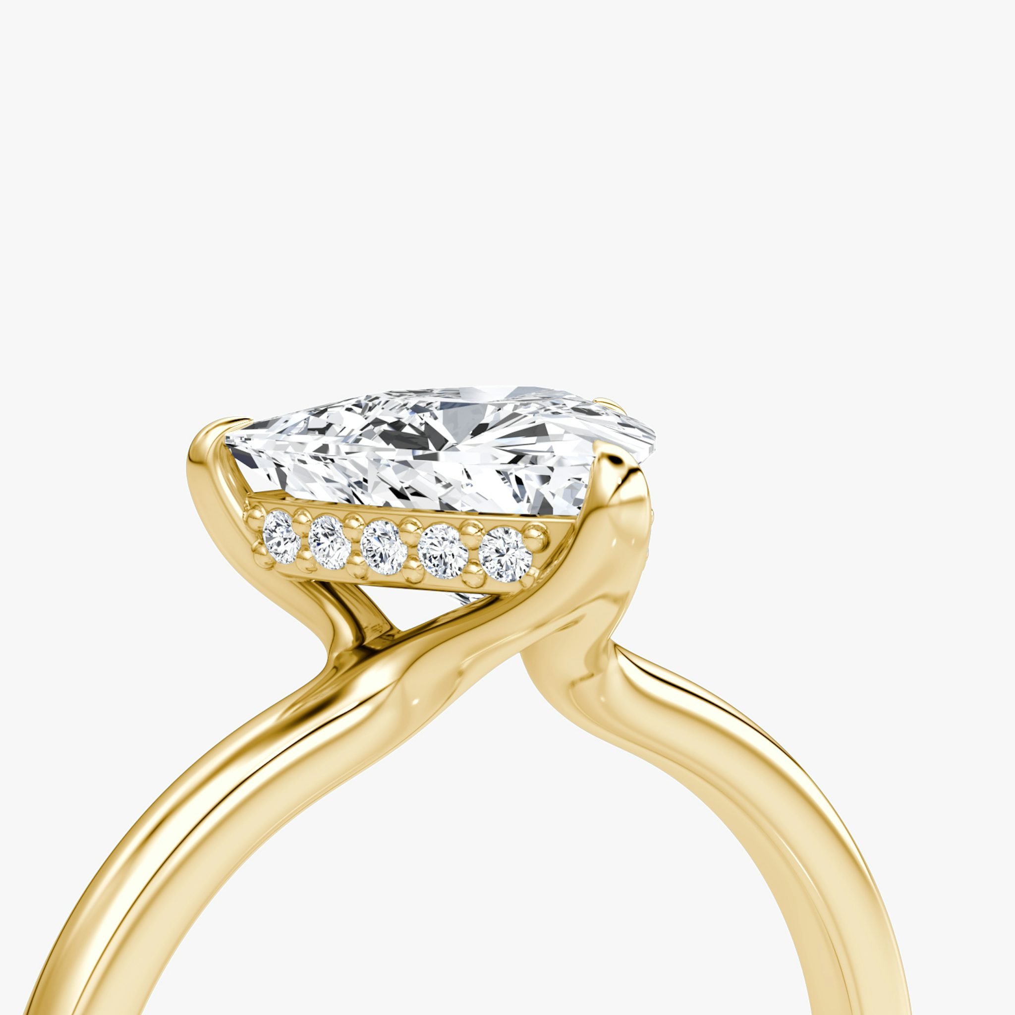 The Floating Solitaire | Trillion | 18k | Yellow Gold | bandAccent: Plain | diamondOrientation: vertical | caratWeight: other