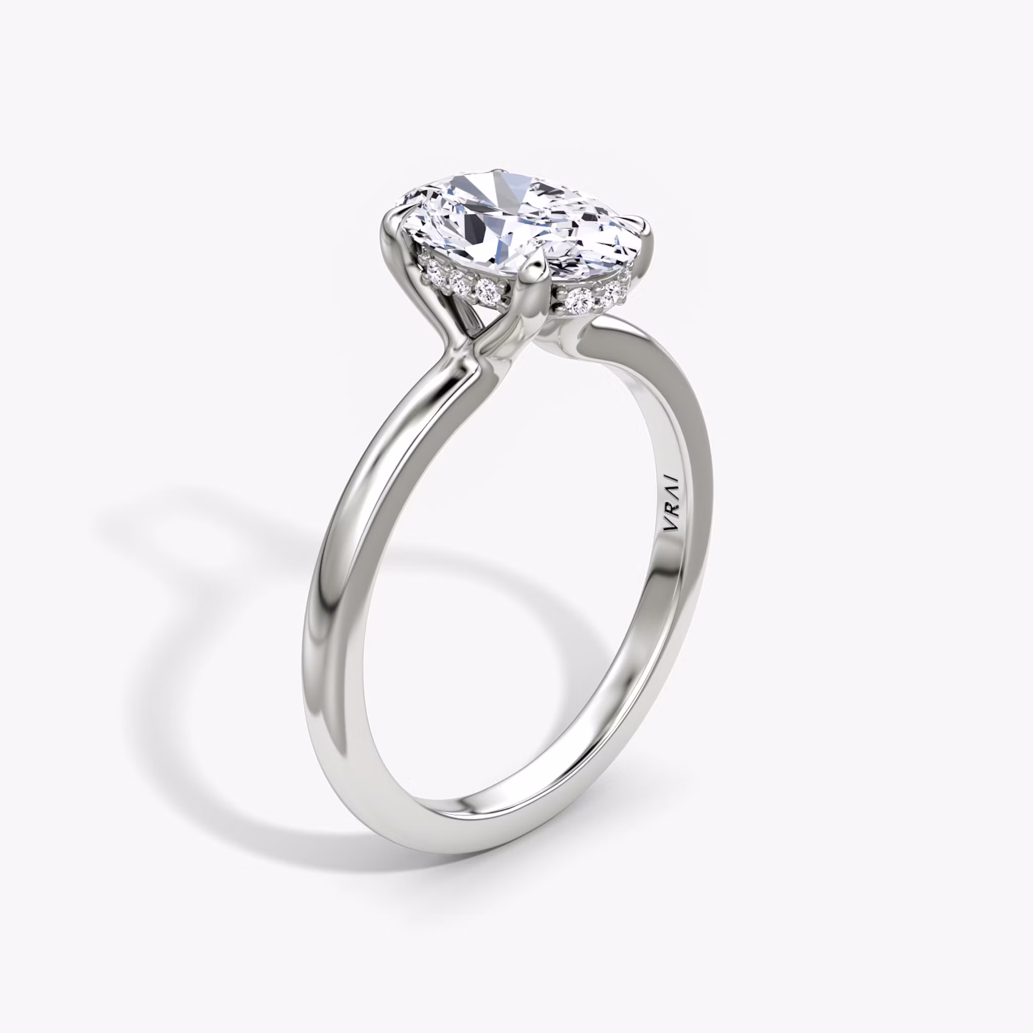 Floating Solitaire Oval | Platinum