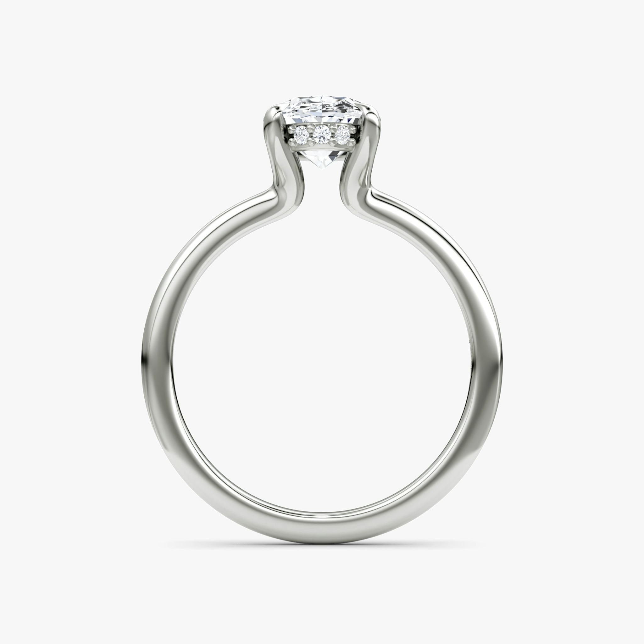 The Floating Solitaire | Oval | Platinum | bandAccent: Plain | diamondOrientation: vertical | caratWeight: other