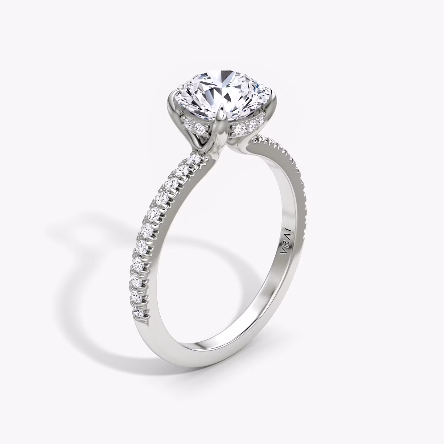 The Floating Solitaire Round Brilliant | White Gold