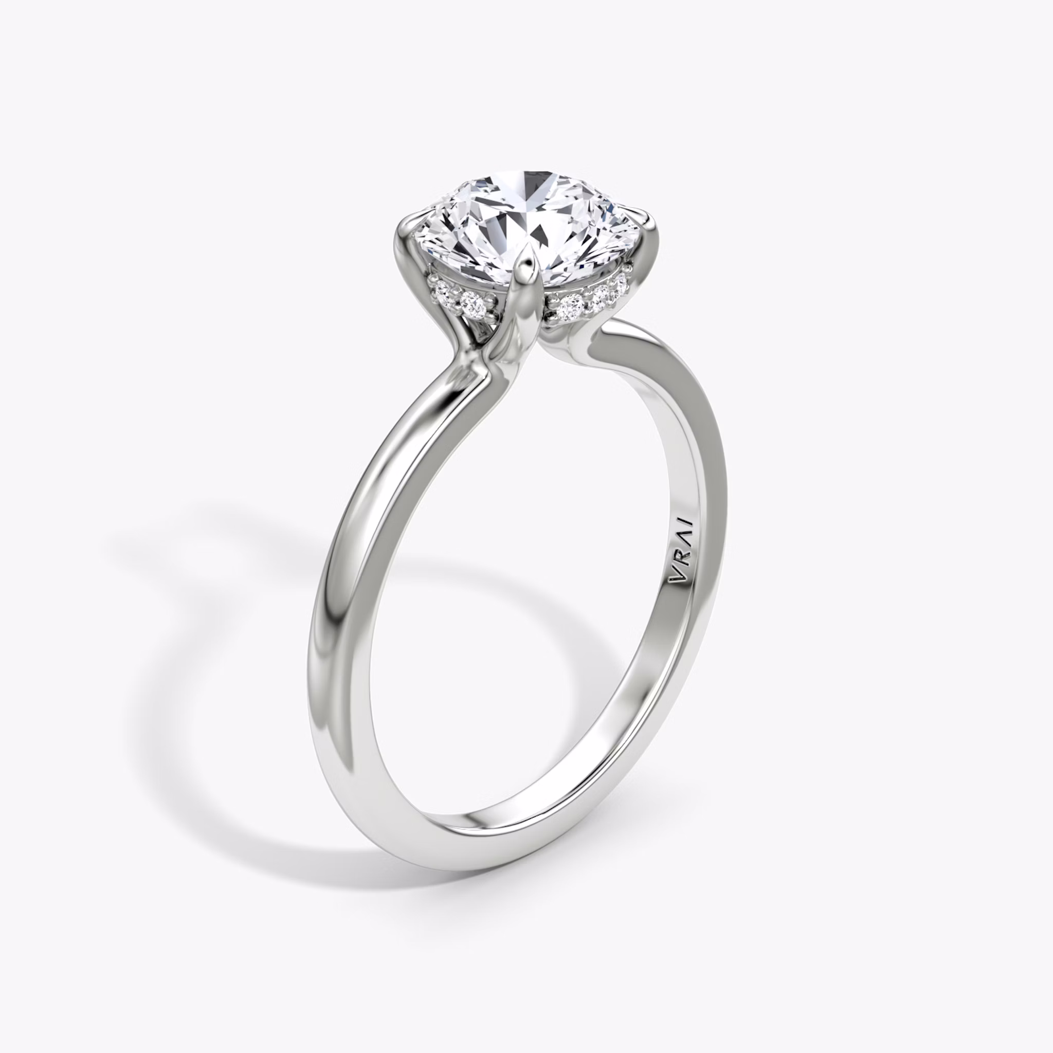 Floating Solitaire Platinum Ring