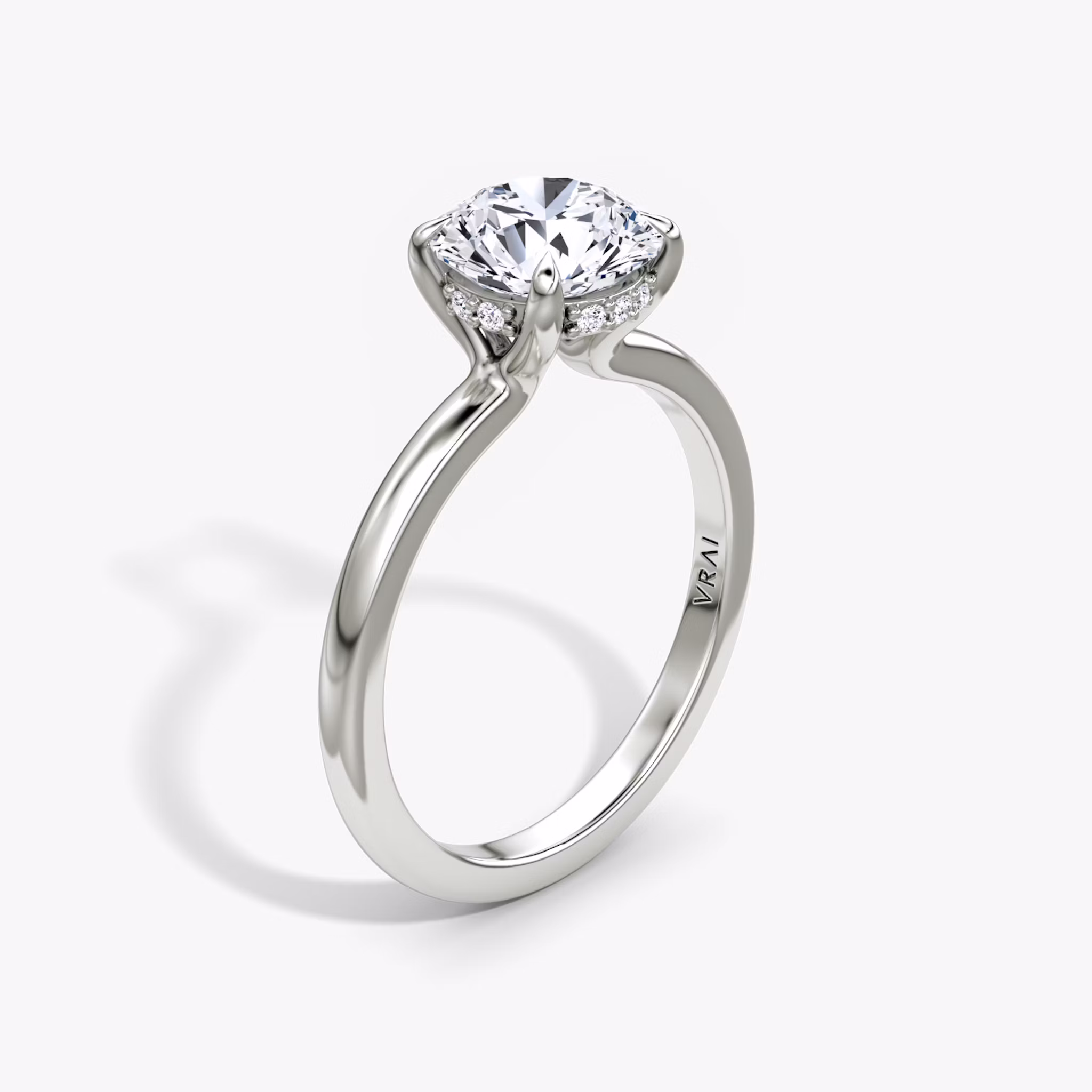 Floating Solitaire Round Brilliant | Platinum