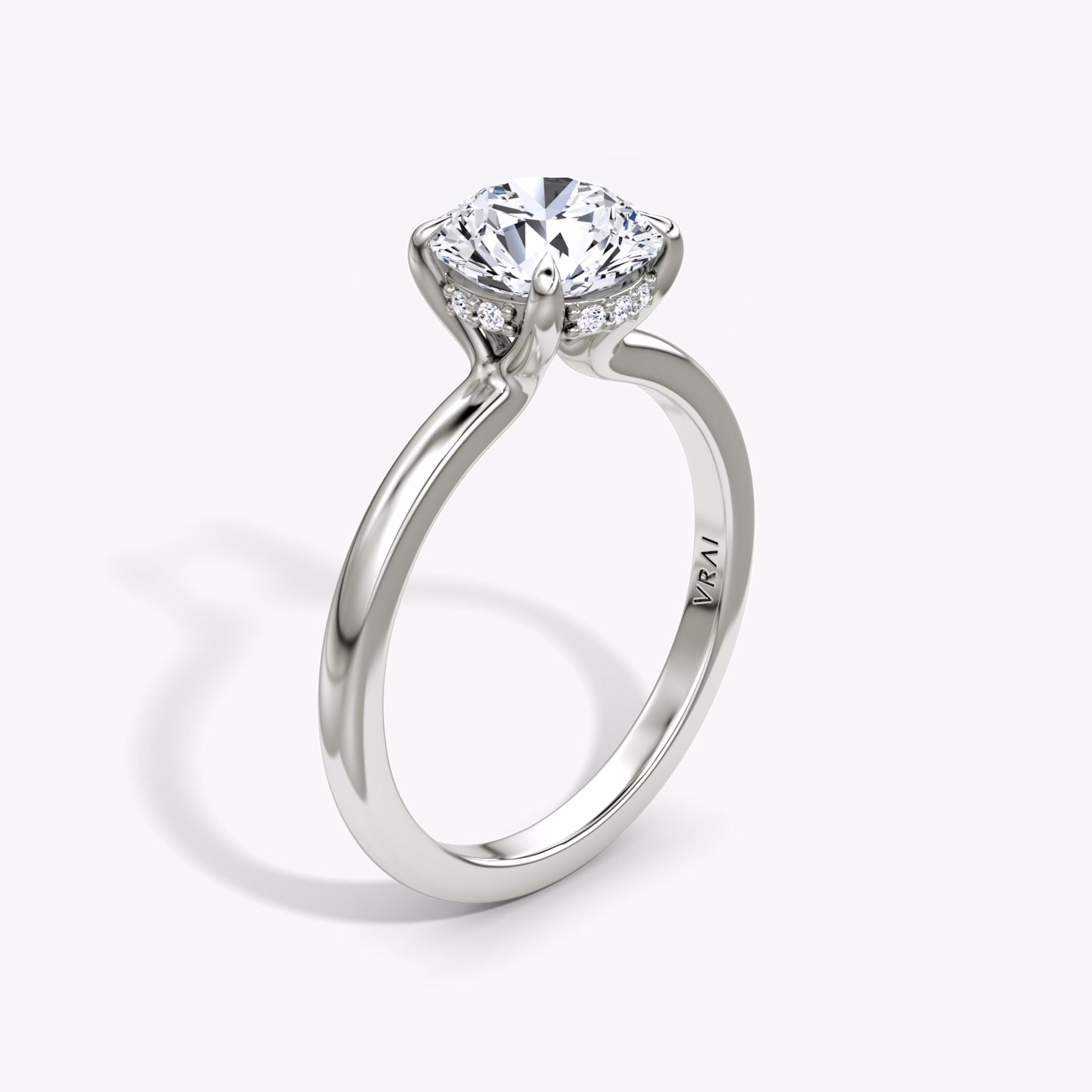 Floating Solitaire Platinum Ring