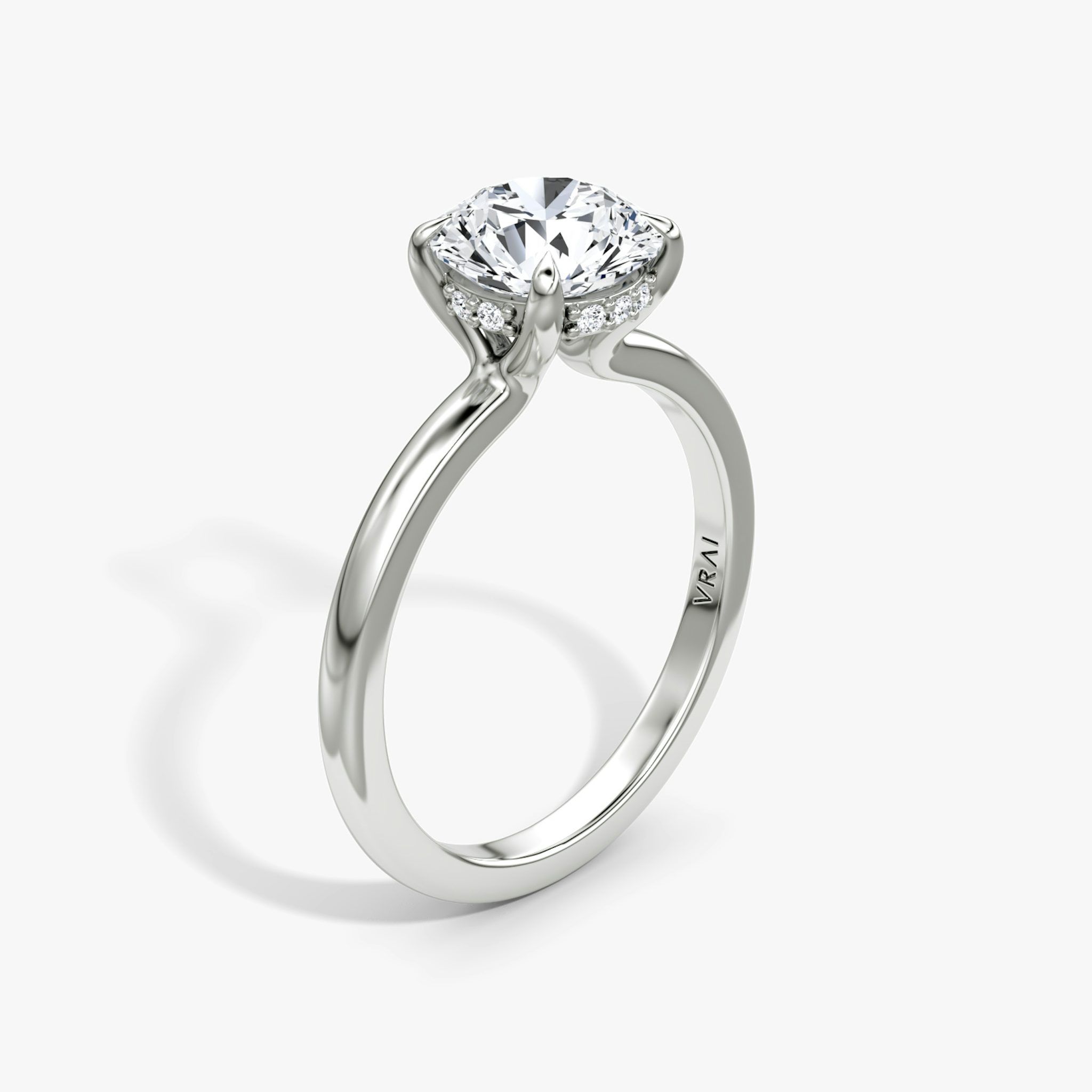 Floating Solitaire Platinum Ring
