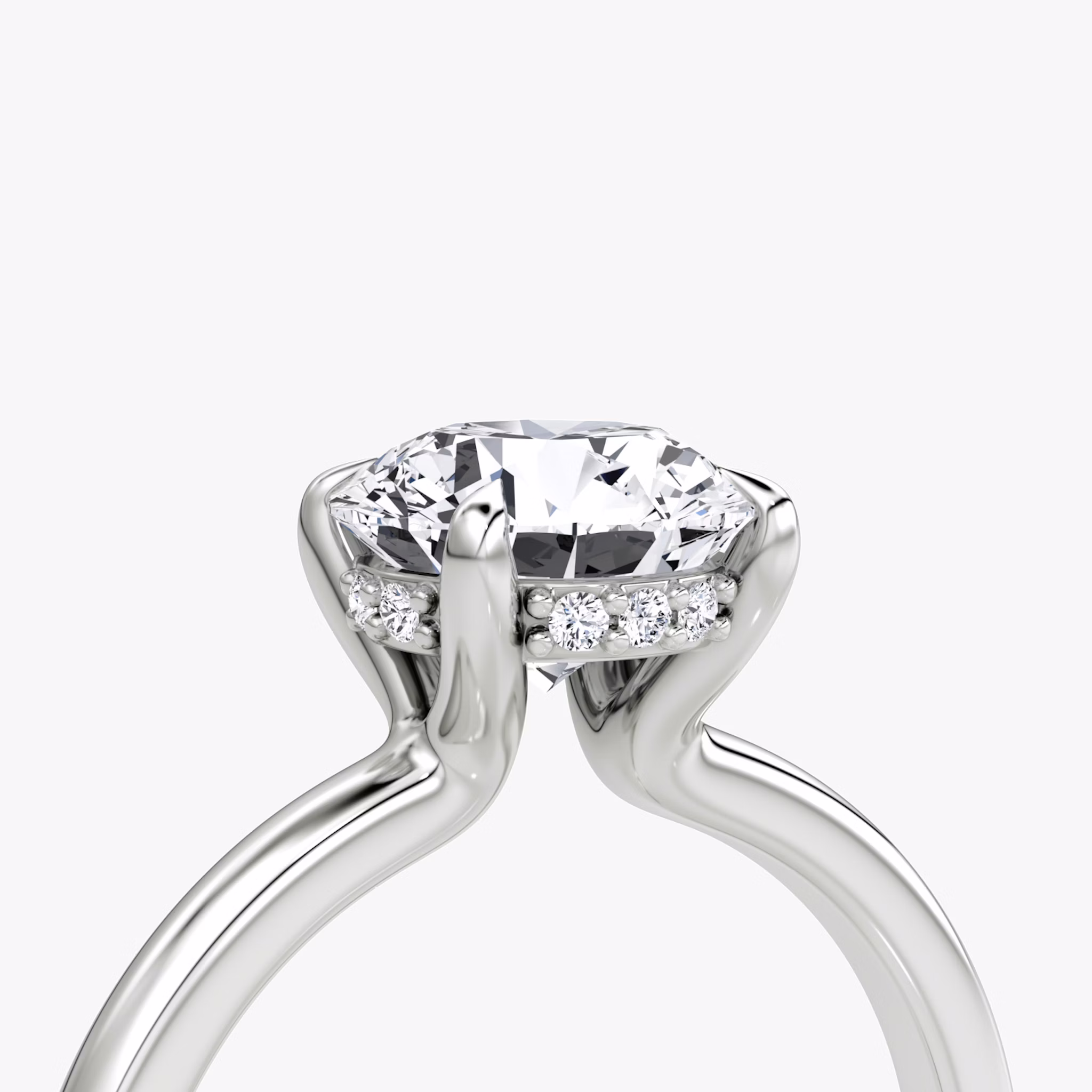 The Floating Solitaire | Round Brilliant | Platinum | bandAccent: Plain | caratWeight: other | diamondOrientation: vertical