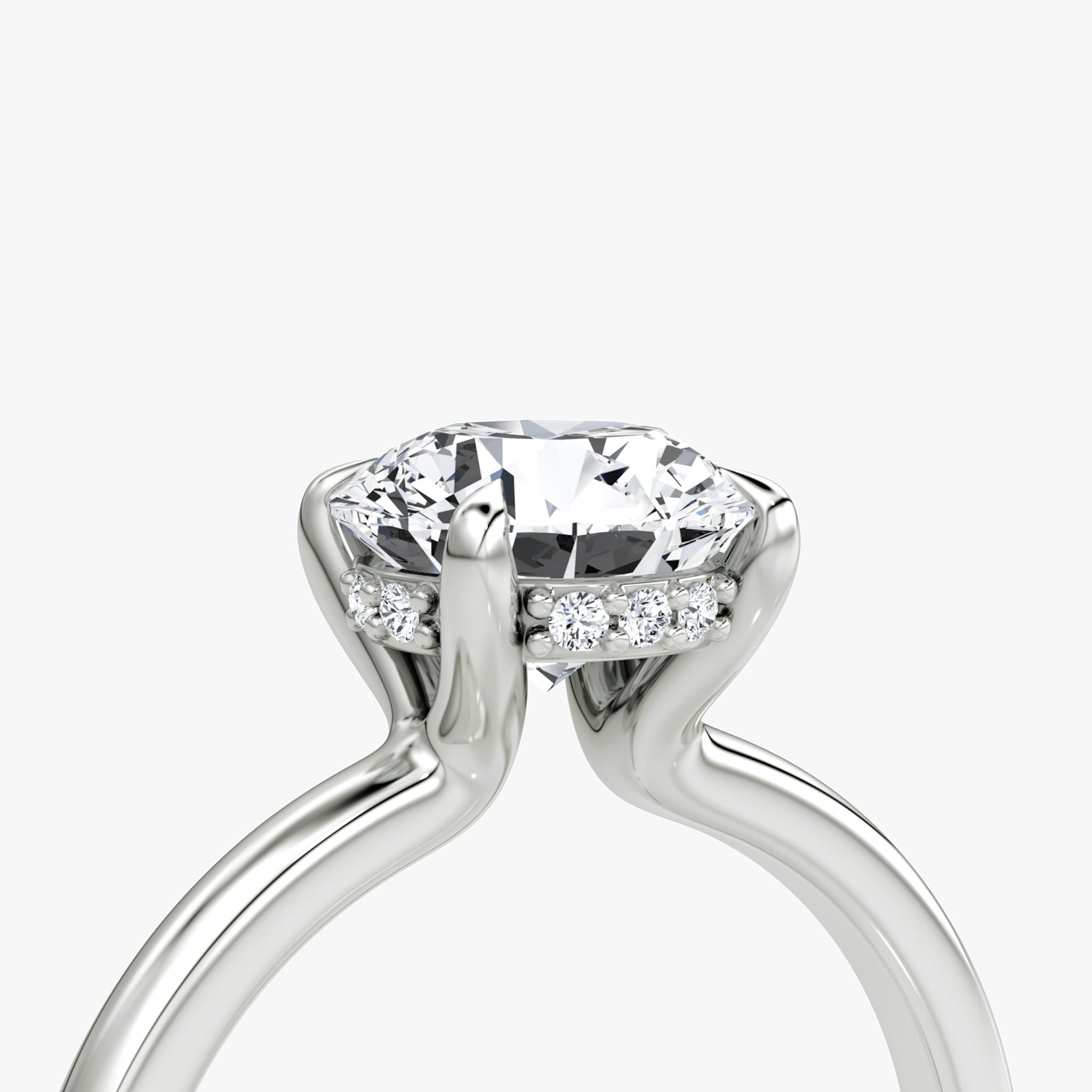 The Floating Solitaire | Round Brilliant | Platinum | bandAccent: Plain | caratWeight: other | diamondOrientation: vertical