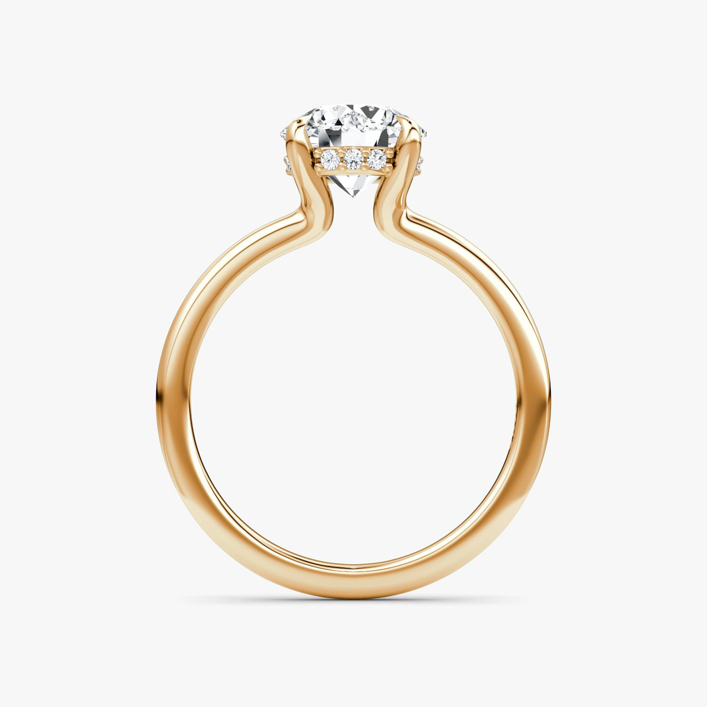 The Floating Solitaire | Round Brilliant | 14k | Rose Gold | bandAccent: Plain | caratWeight: 1.0ct | diamondOrientation: vertical