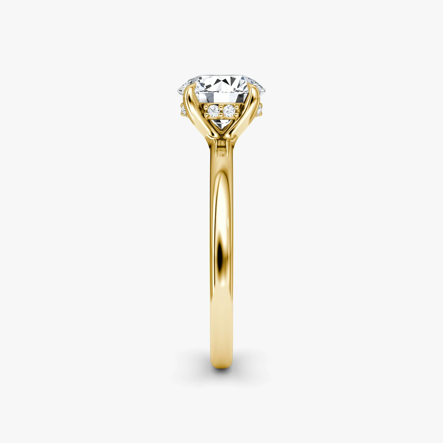 The Floating Solitaire | Round Brilliant | 18k | Yellow Gold | bandAccent: Plain | caratWeight: 1.0ct | diamondOrientation: vertical