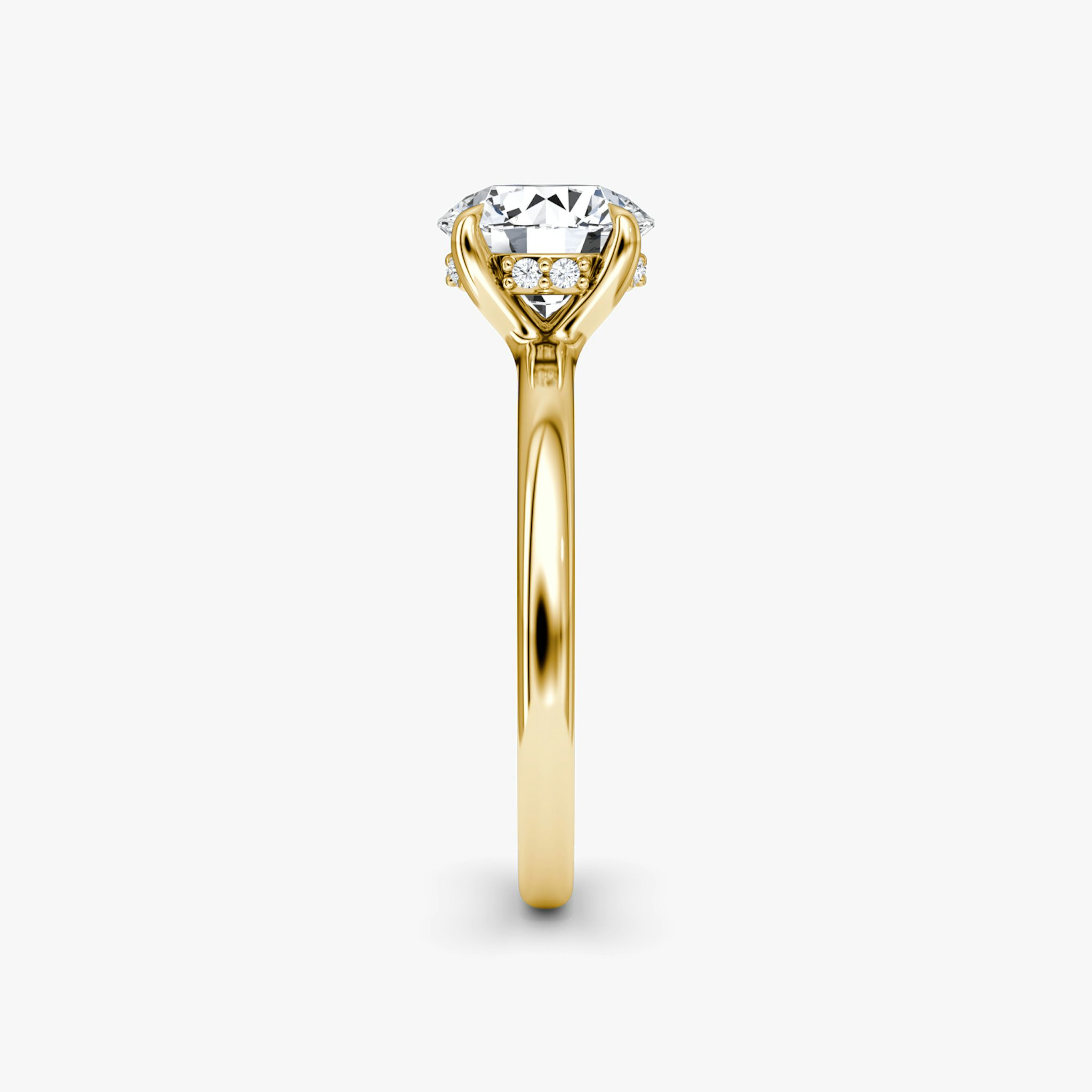 The Floating Solitaire | Round Brilliant | 18k | Yellow Gold | bandAccent: Plain | caratWeight: other | diamondOrientation: vertical