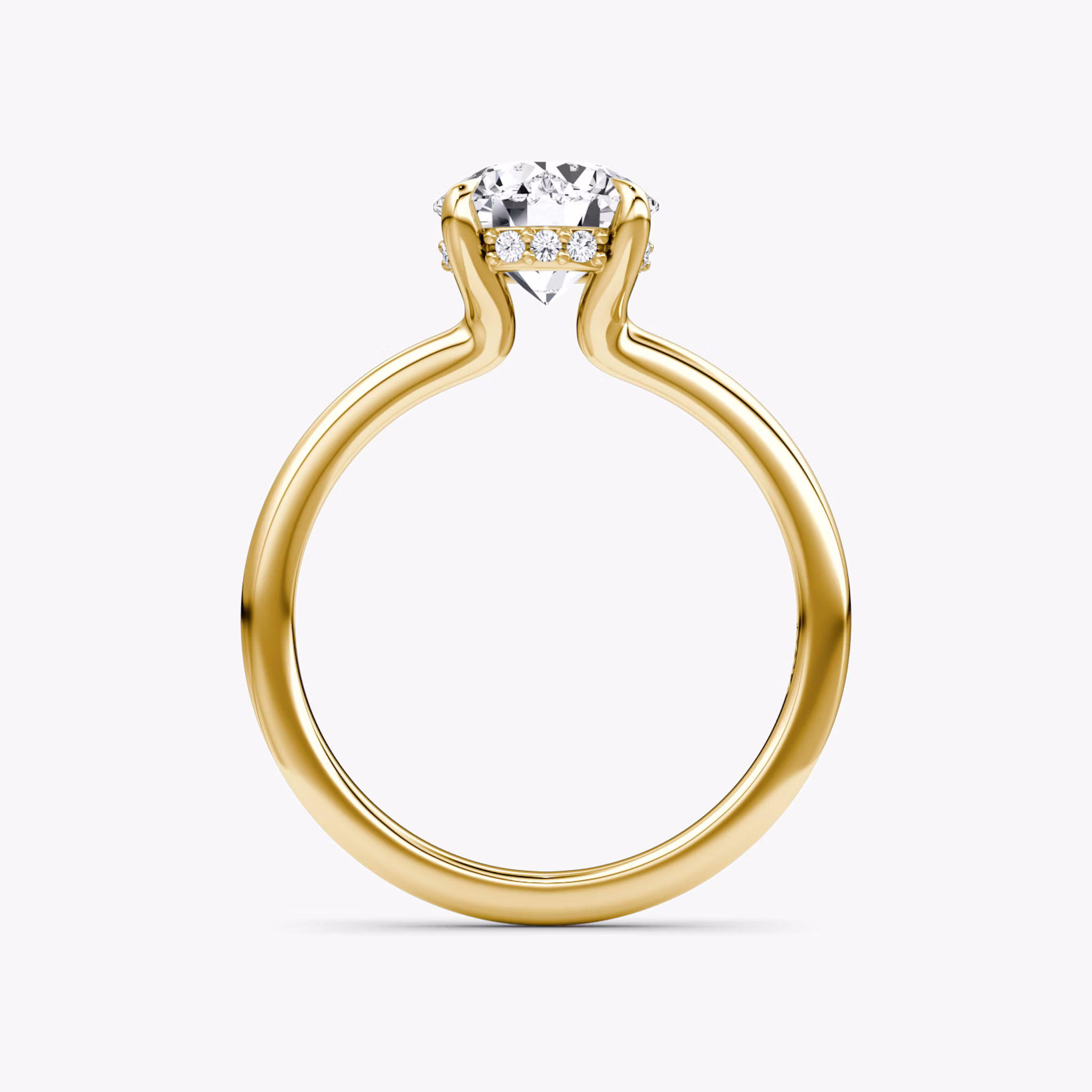 The Floating Solitaire | Round Brilliant | 18k | Yellow Gold | bandAccent: Plain | caratWeight: other | diamondOrientation: vertical