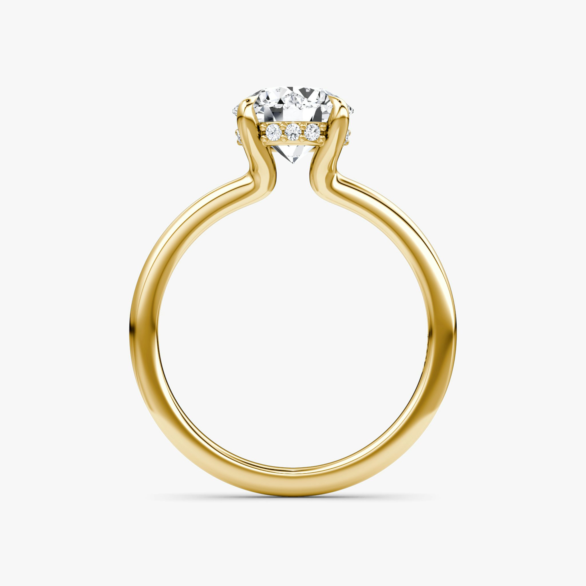 The Floating Solitaire | Round Brilliant | 18k | Yellow Gold | bandAccent: Plain | caratWeight: other | diamondOrientation: vertical