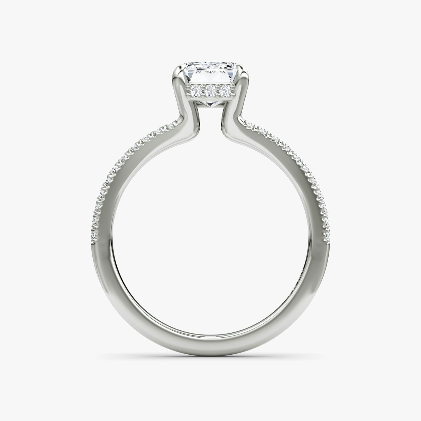 The Floating Split Band | Emerald | Platinum | bandAccent: Pavé | diamondOrientation: vertical | caratWeight: other
