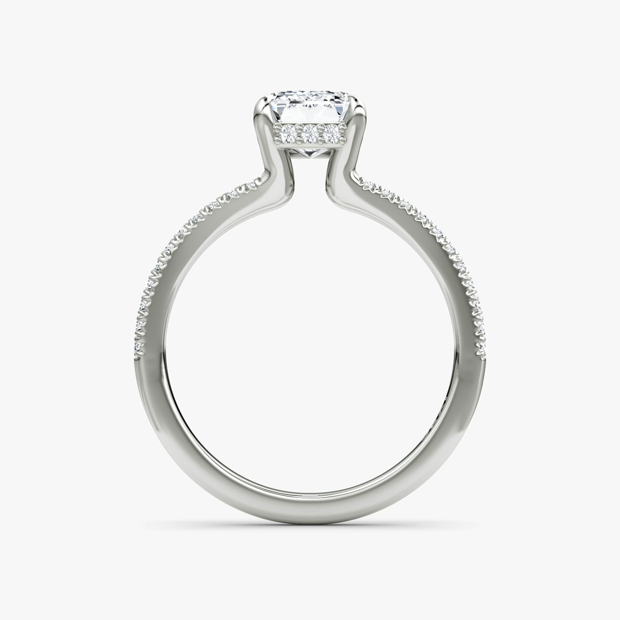 The Floating Split Band | Emerald | Platinum | bandAccent: Pavé | diamondOrientation: vertical | caratWeight: other