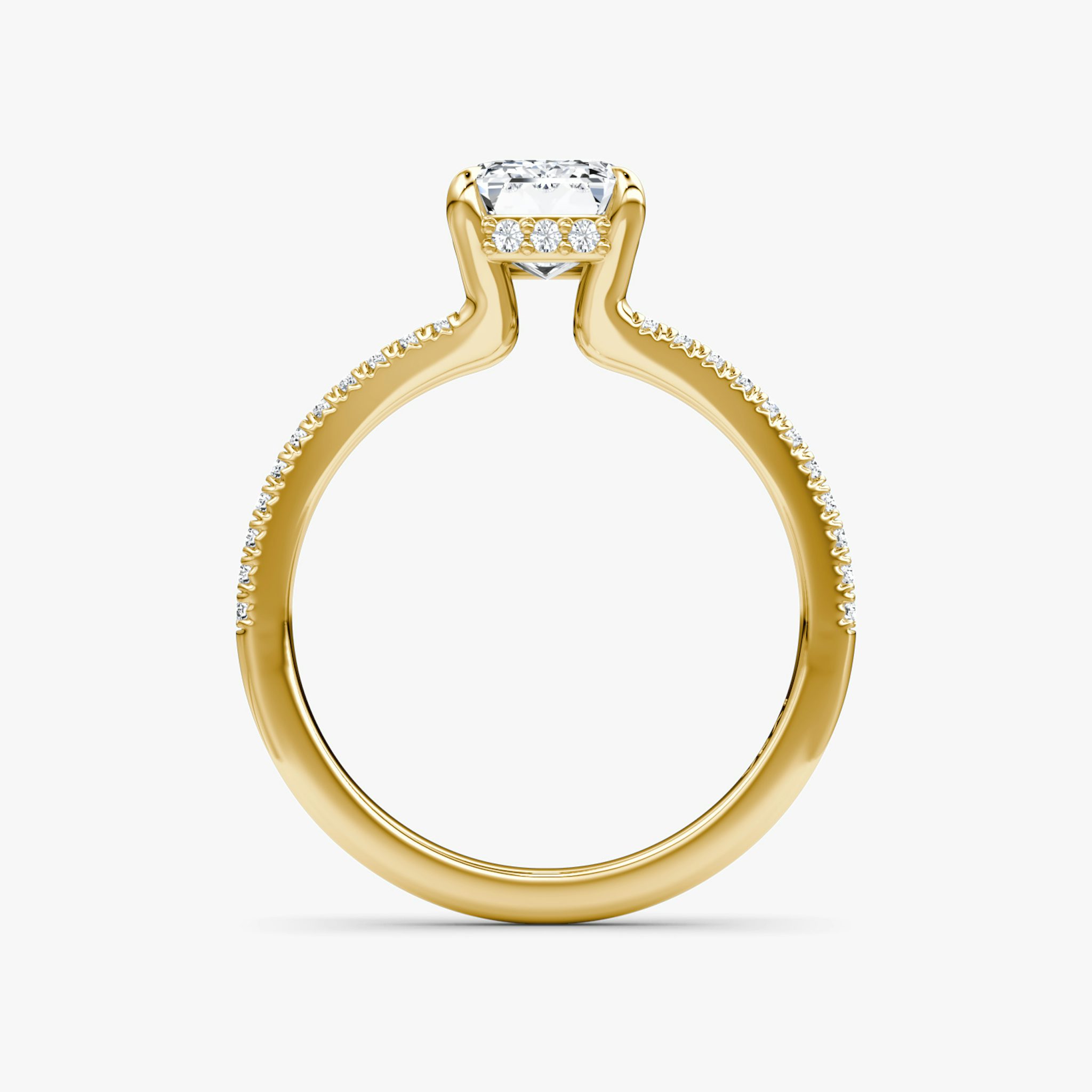 The Floating Split Band | Emerald | 18k | Yellow Gold | bandAccent: Pavé | diamondOrientation: vertical | caratWeight: other