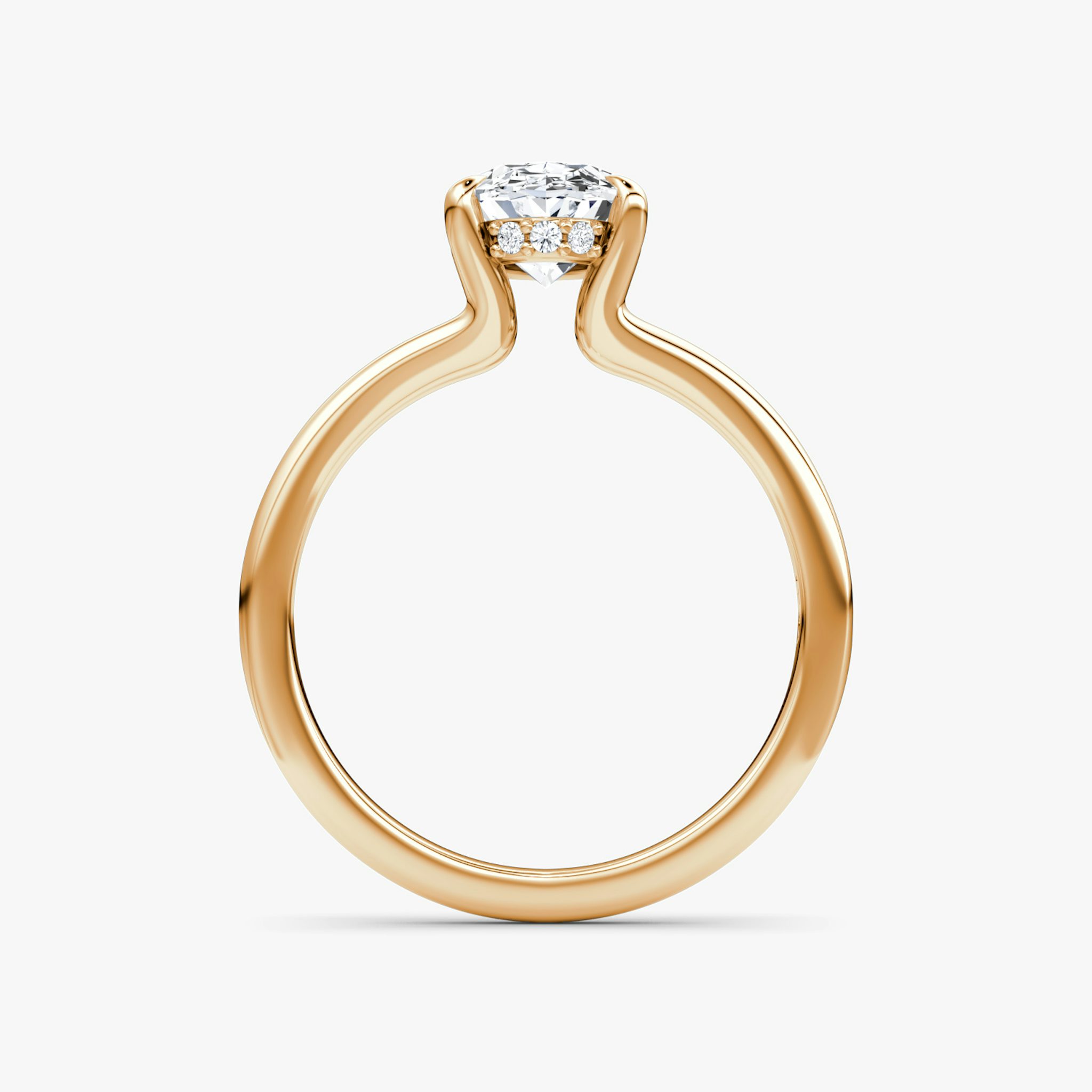 The Floating Split Band | Oval | 14k | Rose Gold | bandAccent: Plain | diamondOrientation: vertical | caratWeight: other