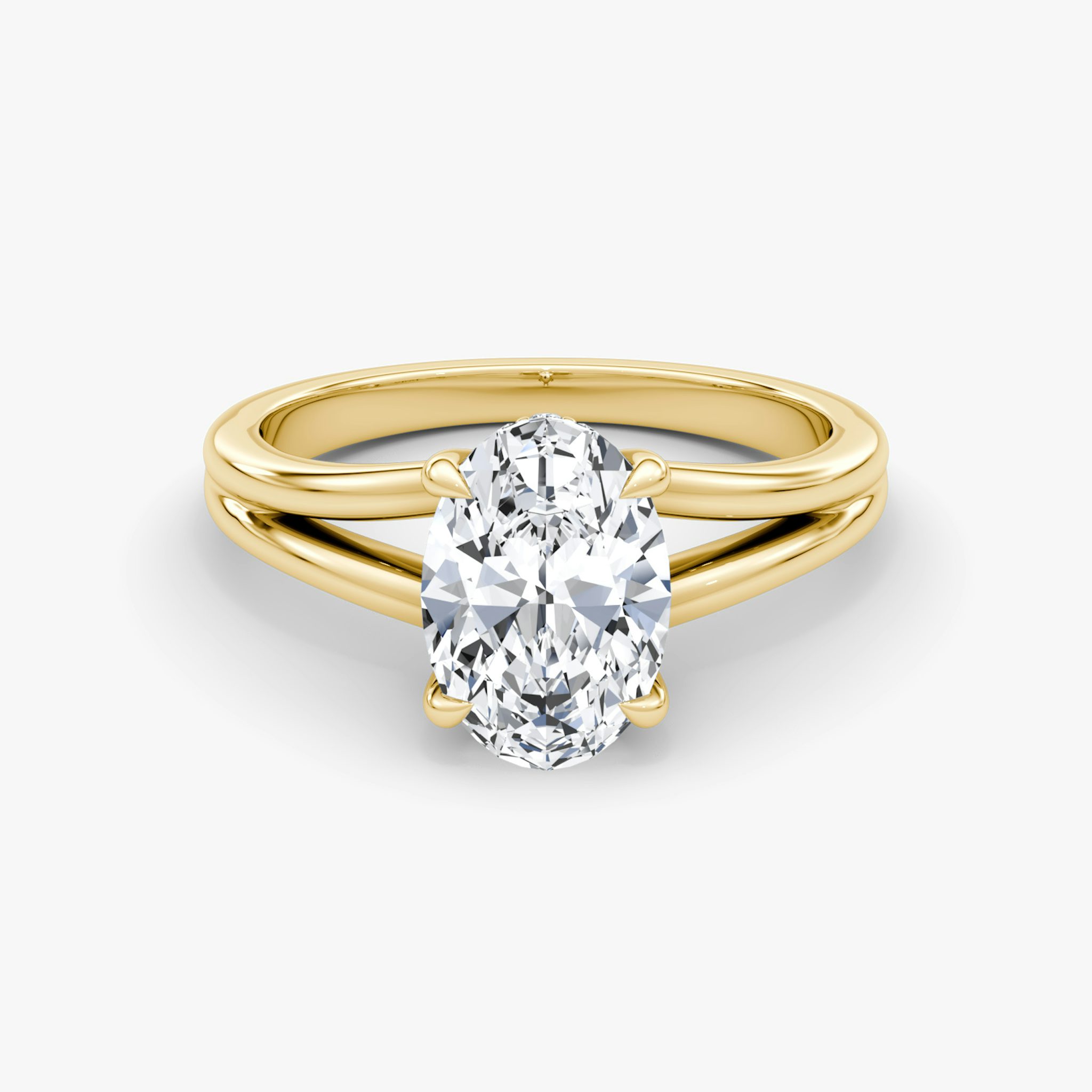 The Floating Split Band | Oval | 18k | Yellow Gold | bandAccent: Plain | diamondOrientation: vertical | caratWeight: other