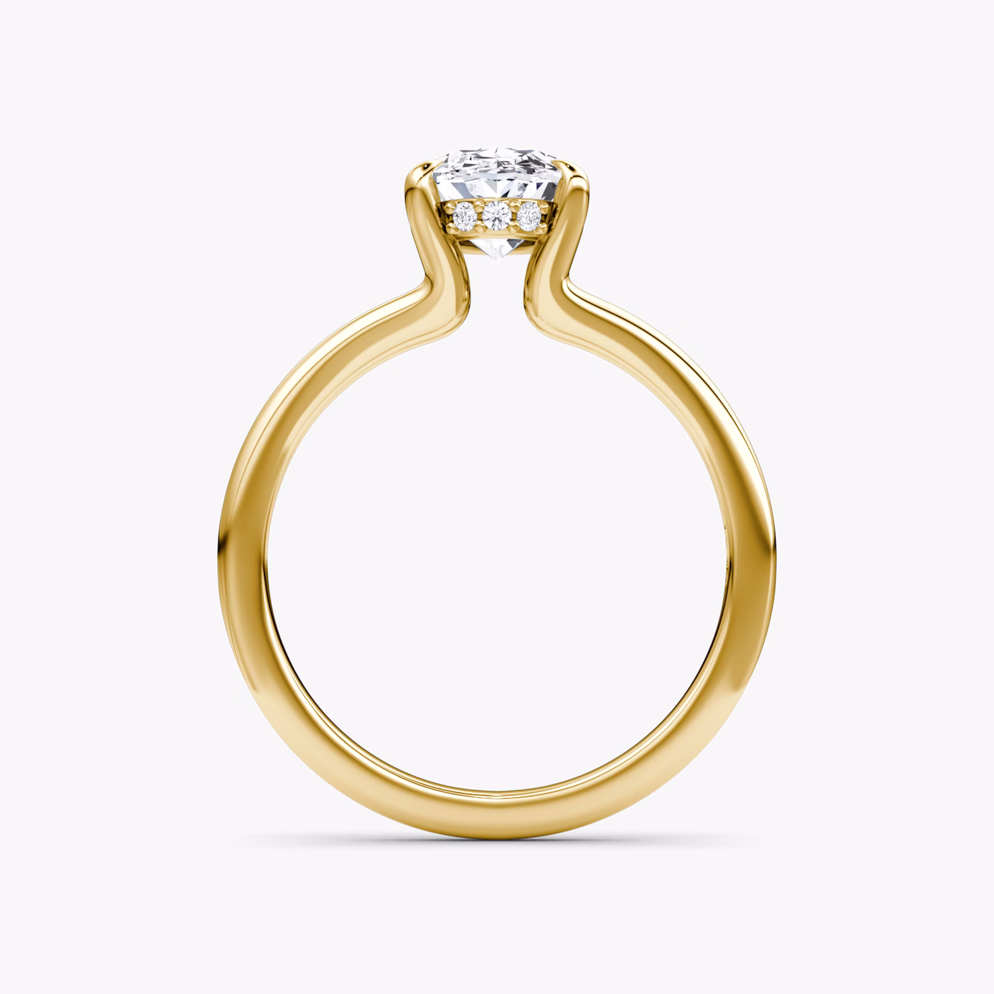 The Floating Split Band | Oval | 18k | Yellow Gold | bandAccent: Plain | diamondOrientation: vertical | caratWeight: other