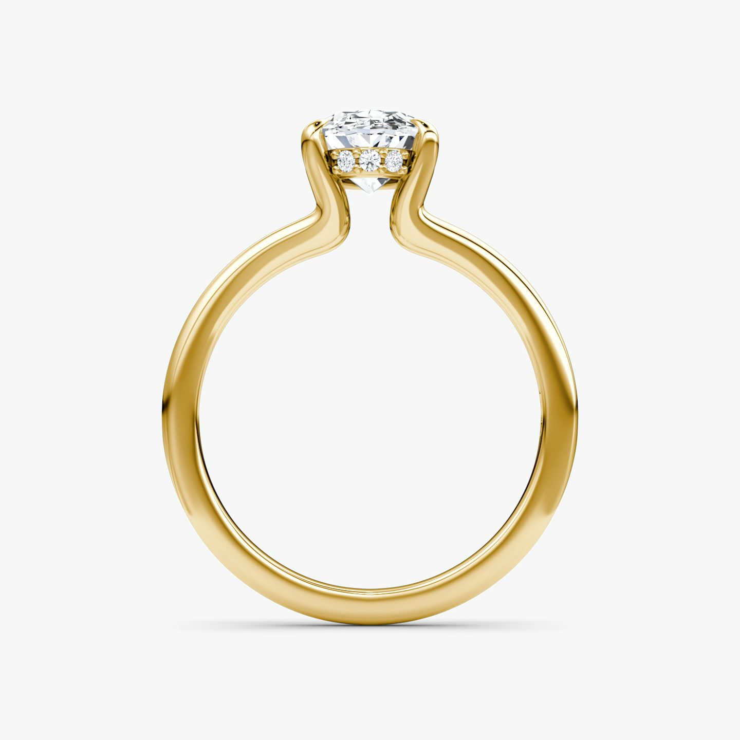 Anillo de compromiso Floating Split Band | Oval | 18k | Oro amarillo | bandAccent: Simple | diamondOrientation: vertical | caratWeight: other