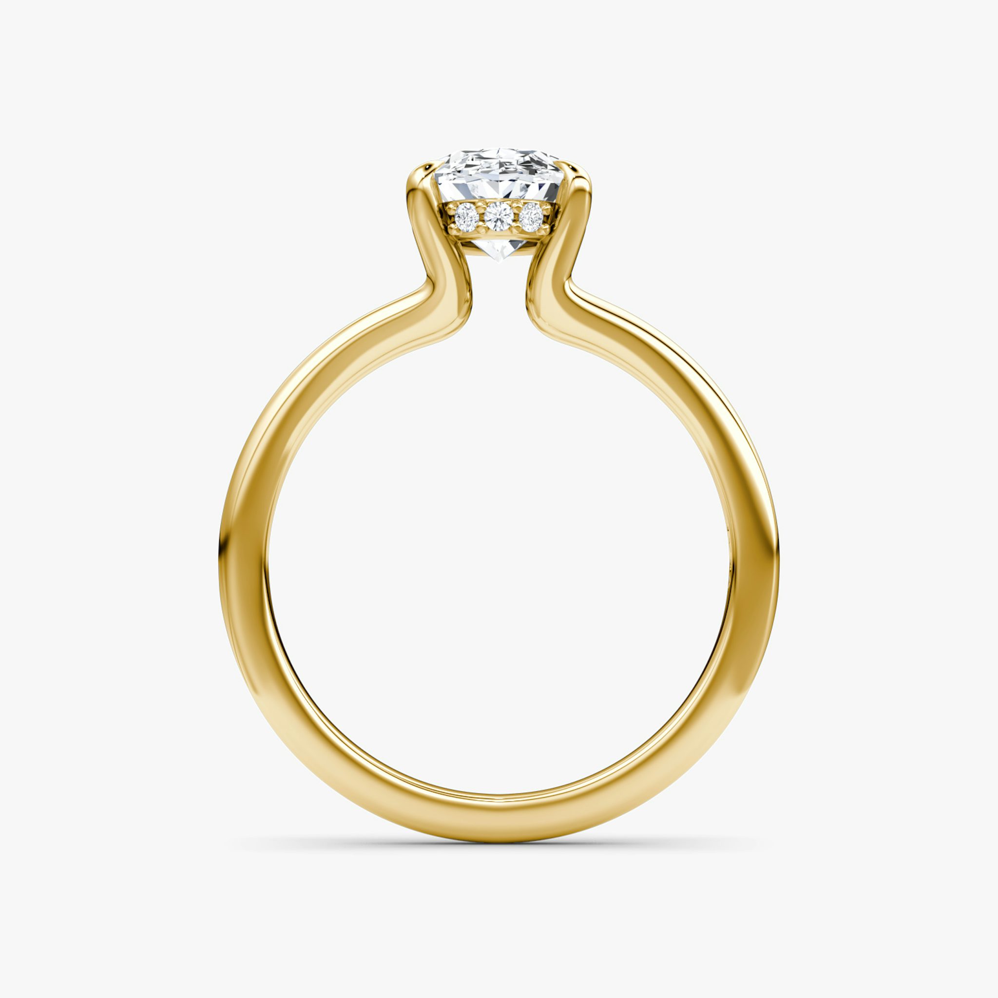 The Floating Split Band | Oval | 18k | Yellow Gold | bandAccent: Plain | diamondOrientation: vertical | caratWeight: other