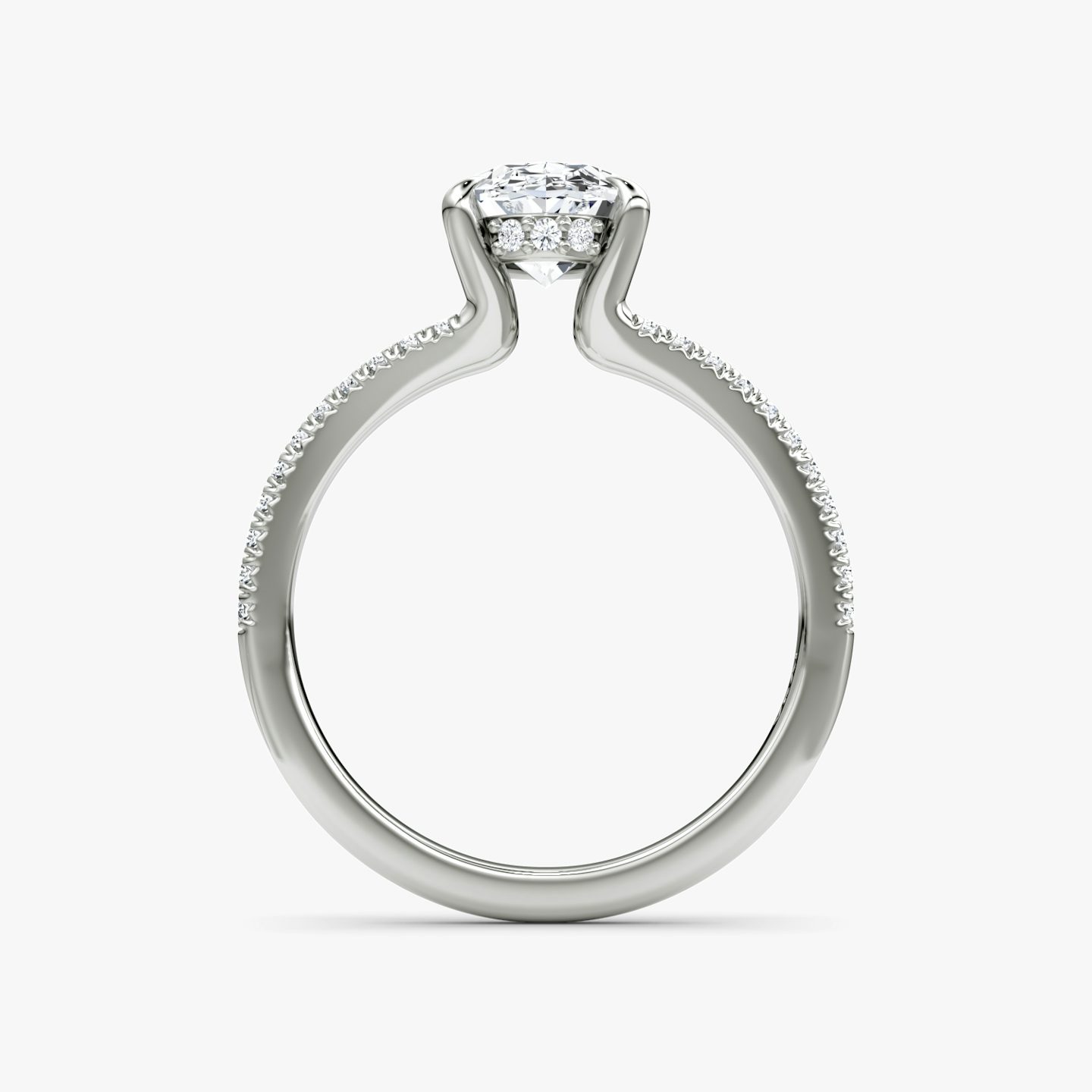 The Floating Split Band | Oval | Platinum | bandAccent: Pavé | diamondOrientation: vertical | caratWeight: other