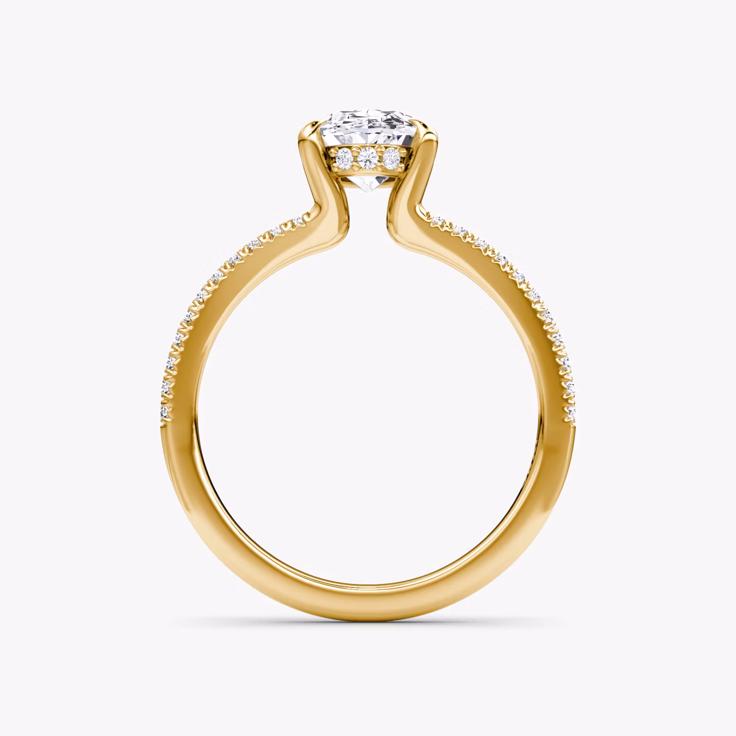 The Floating Split Band | Oval | 18k | Yellow Gold | bandAccent: Pavé | diamondOrientation: vertical | caratWeight: other