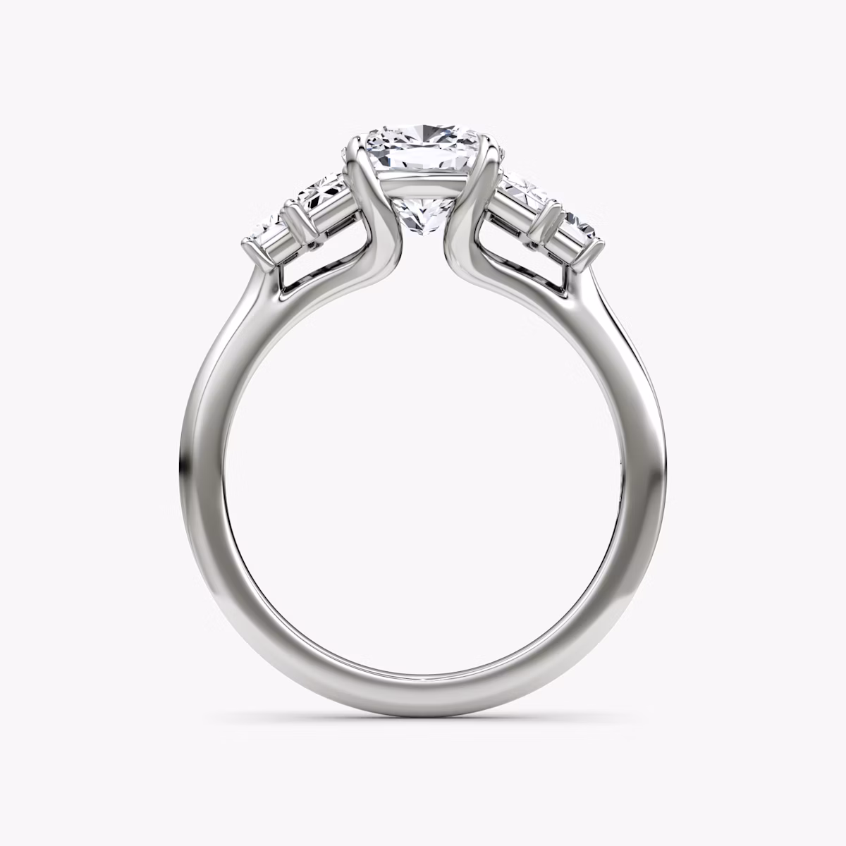 The Five Stone Heirloom | Cushion | Platinum | bandAccent: Plain | diamondOrientation: vertical | caratWeight: other