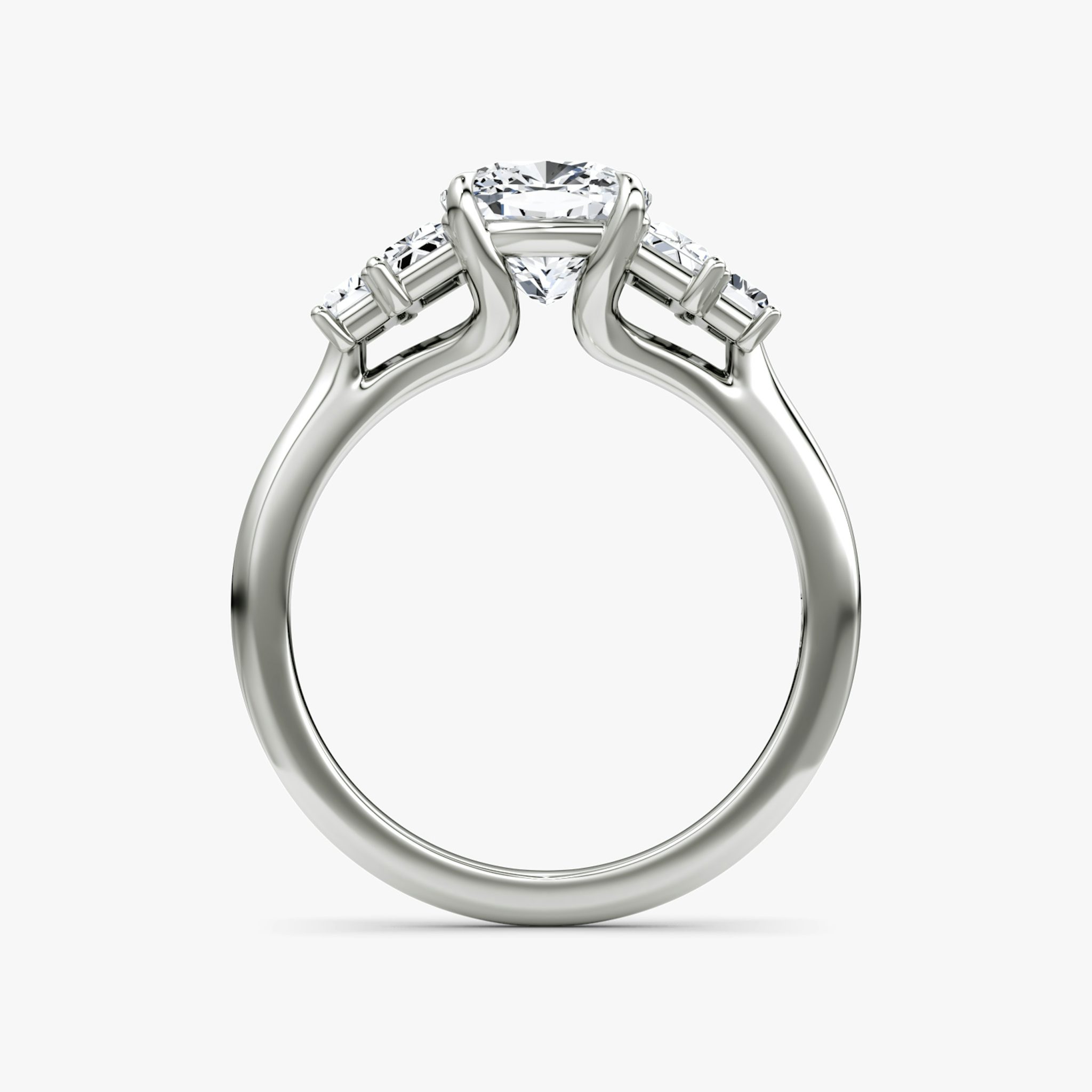 The Five Stone Heirloom | Cushion | 18k | White Gold | bandAccent: Plain | diamondOrientation: vertical | caratWeight: other