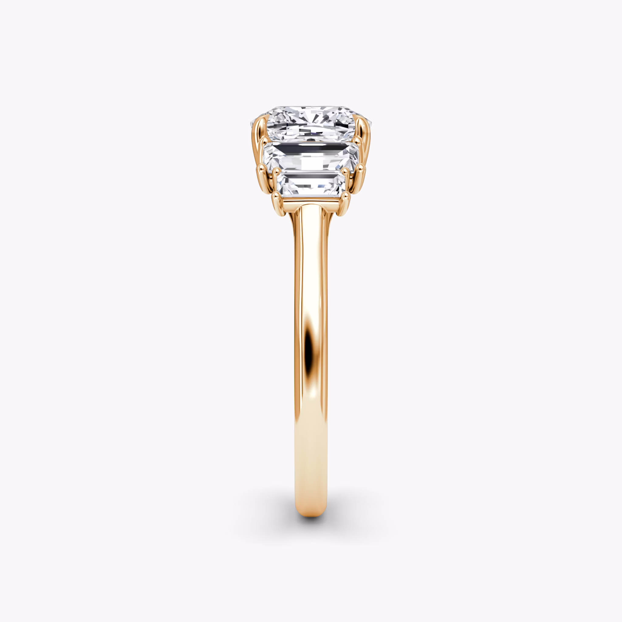 The Five Stone Heirloom | Cushion | 14k | Rose Gold | bandAccent: Plain | diamondOrientation: vertical | caratWeight: other