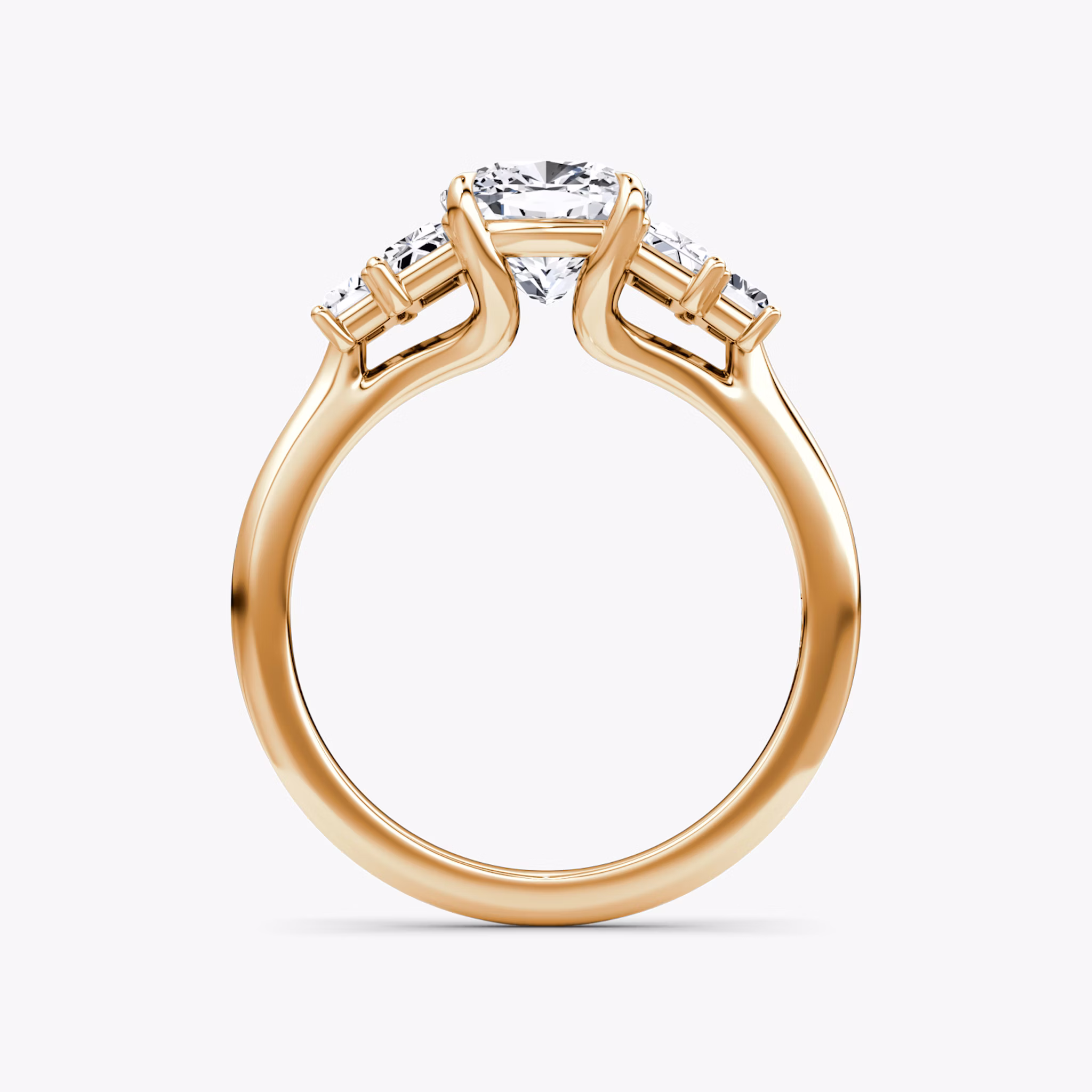 The Five Stone Heirloom | Cushion | 14k | Rose Gold | bandAccent: Plain | diamondOrientation: vertical | caratWeight: other