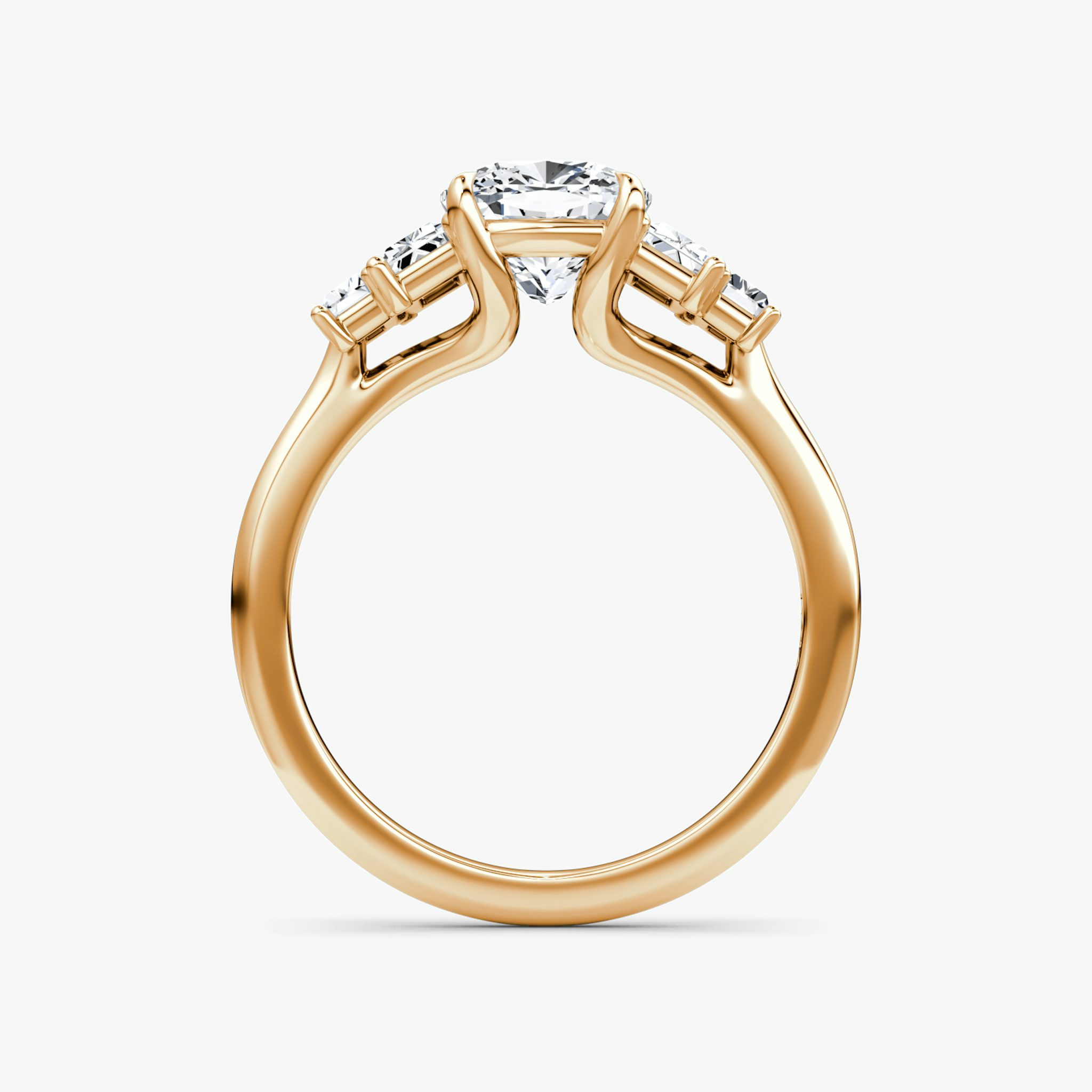 The Five Stone Heirloom | Cushion | 14k | Rose Gold | bandAccent: Plain | diamondOrientation: vertical | caratWeight: other