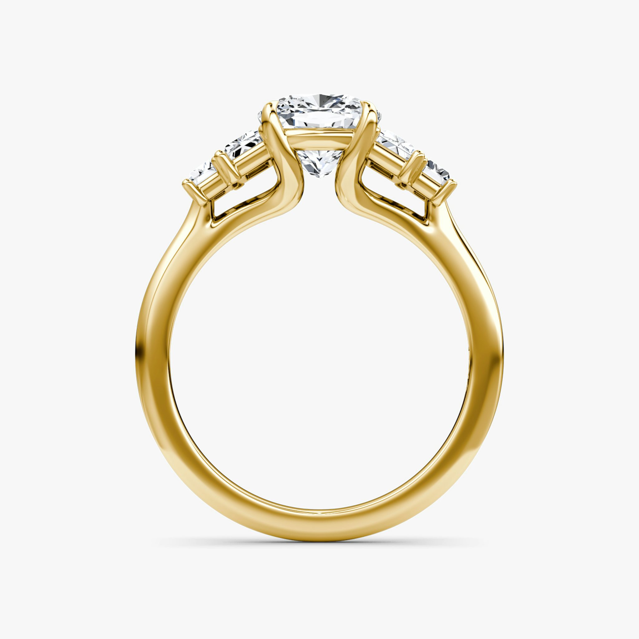 The Five Stone Heirloom | Cushion | 18k | Yellow Gold | bandAccent: Plain | diamondOrientation: vertical | caratWeight: other