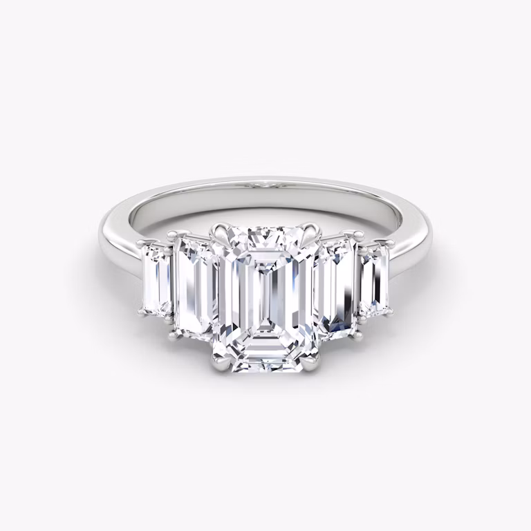 Five stone Emerald Art Deco Ring