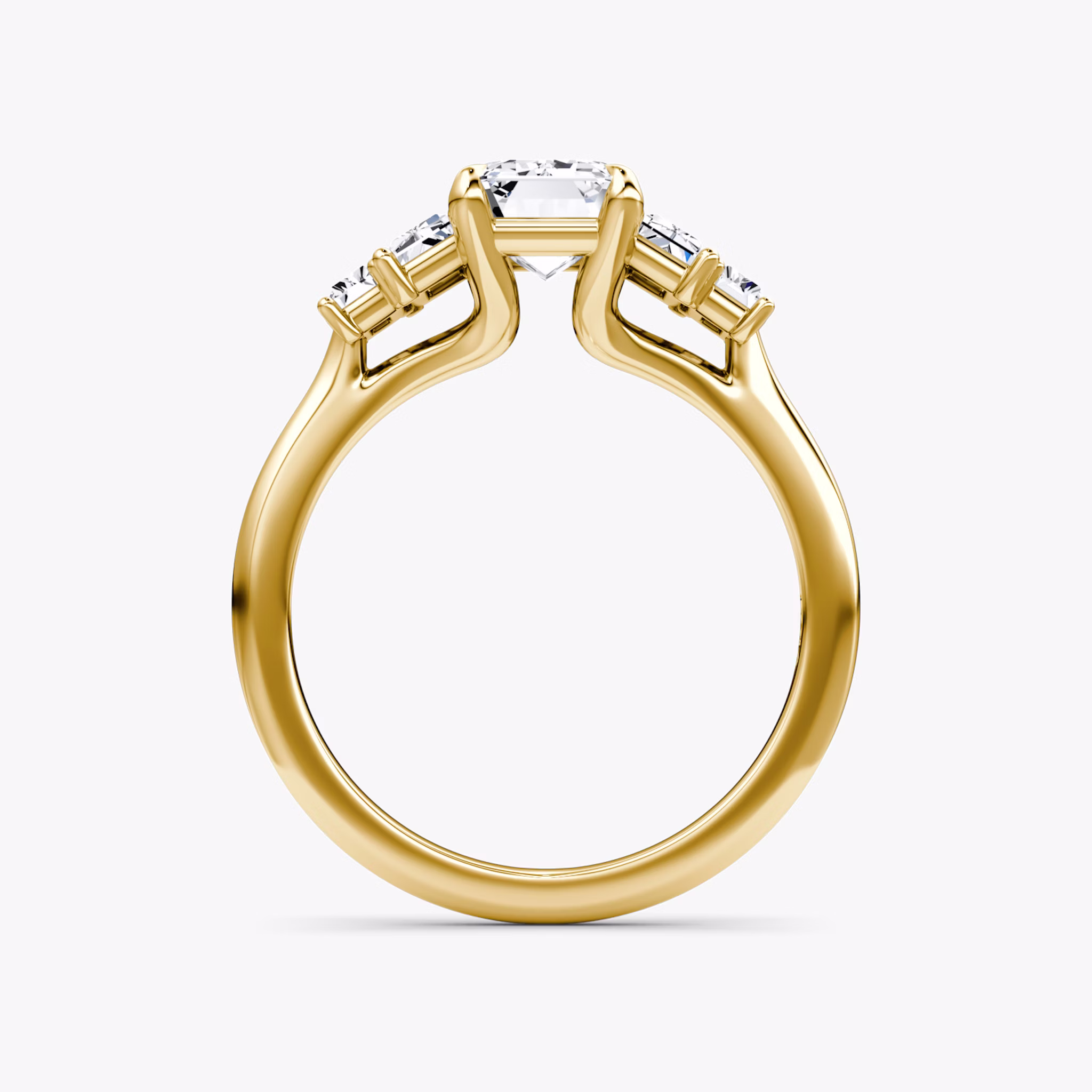 The Five Stone Heirloom | Emerald | 18k | Yellow Gold | bandAccent: Plain | diamondOrientation: vertical | caratWeight: other