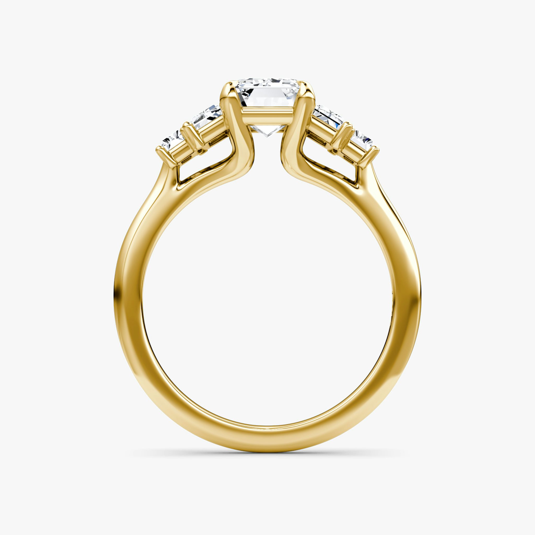 The Five Stone Heirloom | Emerald | 18k | Yellow Gold | bandAccent: Plain | diamondOrientation: vertical | caratWeight: other